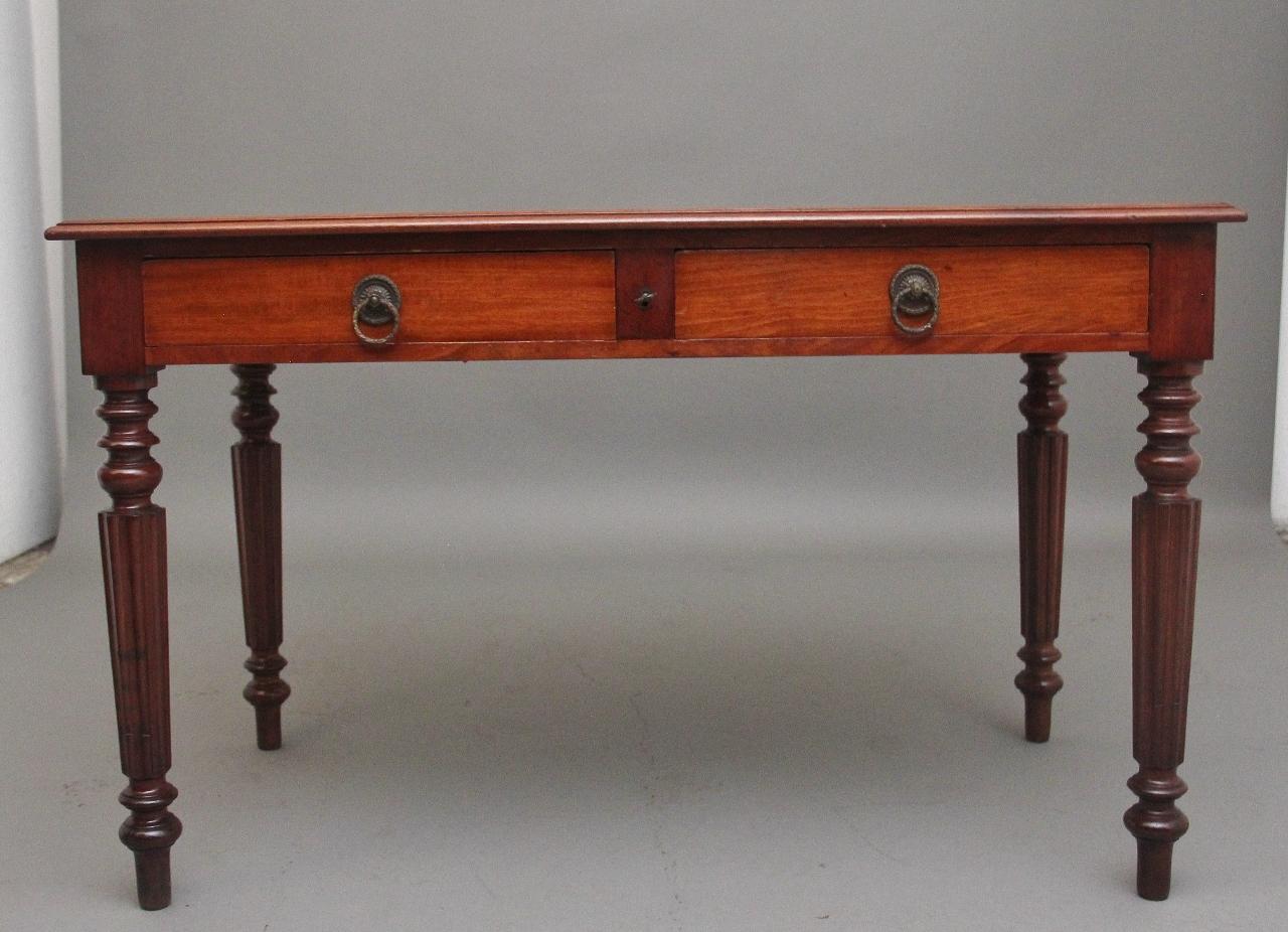 19th Century Mahogany Two Drawer Writing Table (1 of 12)