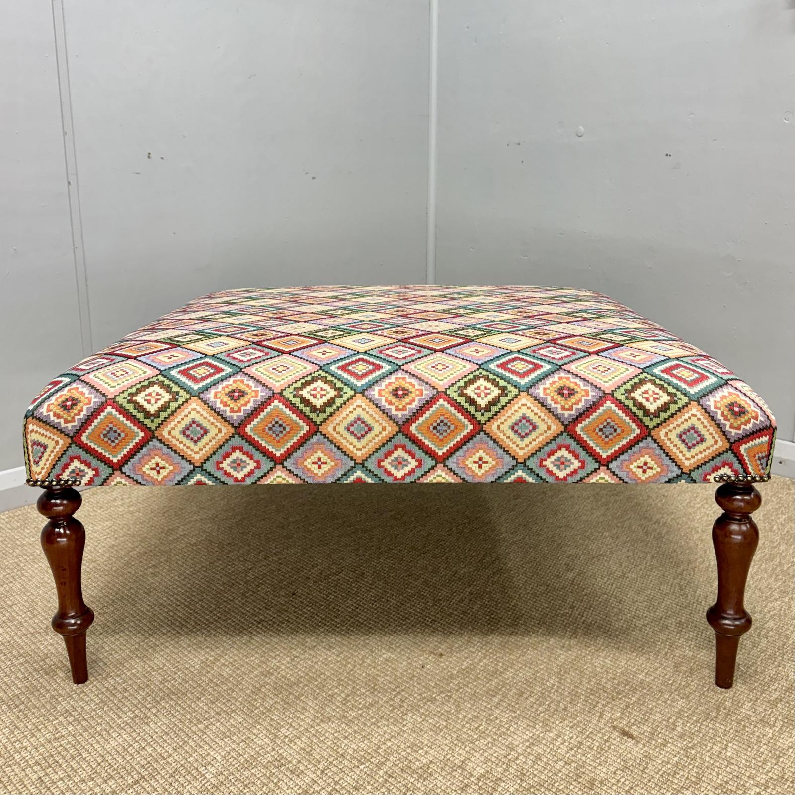 Large Square Geometric Pattern Foot Stool (1 of 6) Large Square Geometric Pattern Foot Stool (1 of 6)