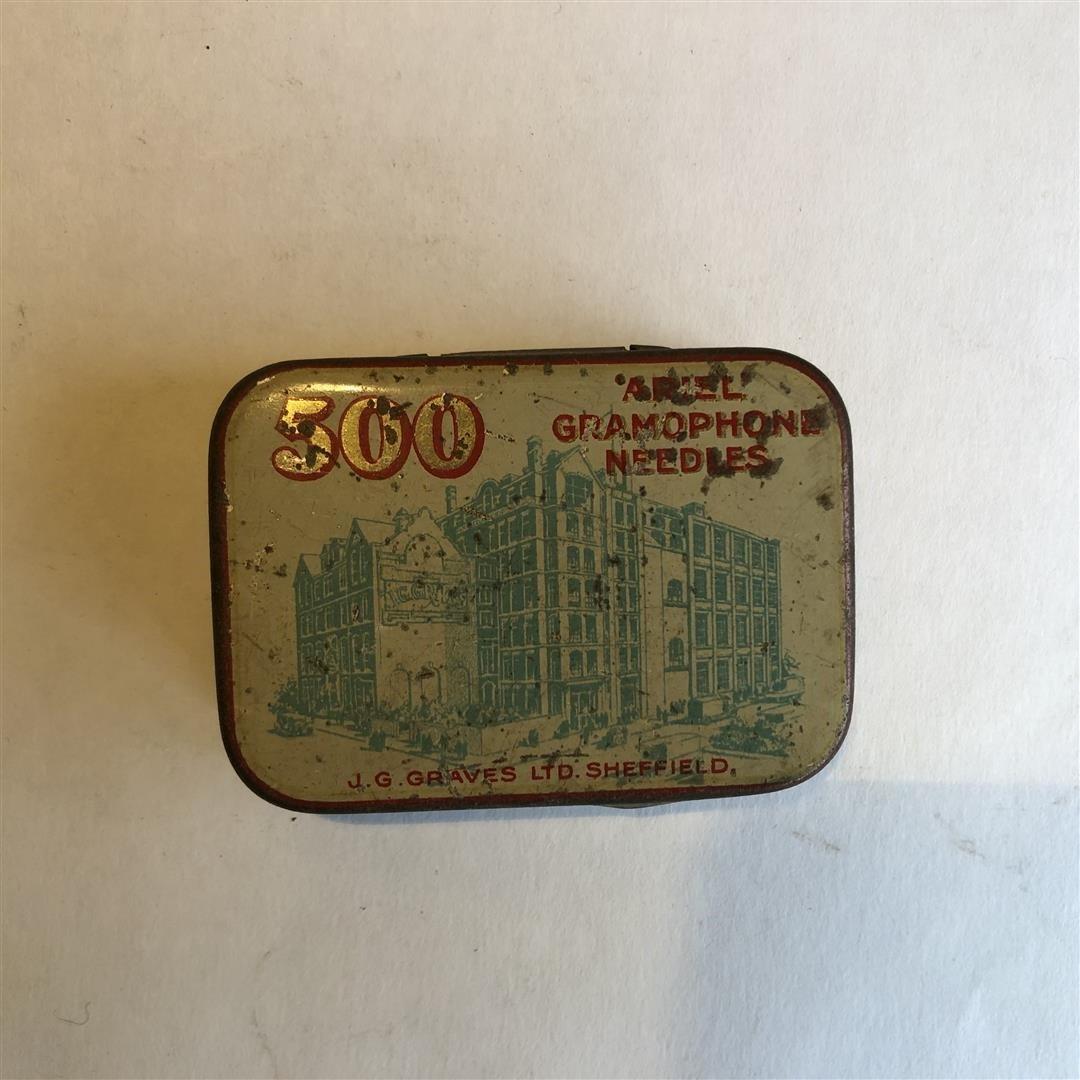 Antique Gramophone Needle Tin Ariel 1920s (1 of 5) Antique Gramophone Needle Tin Ariel 1920s (1 of 5)