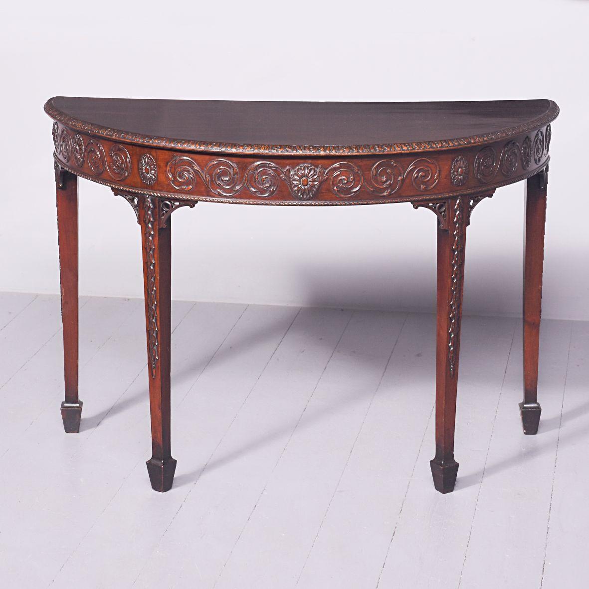 Adam-style Demi-lune Hall or Side Table (1 of 8)