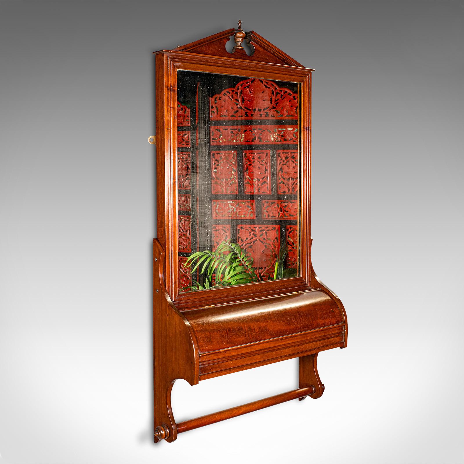 Antique Valet Mirror, Glove Box, English, Reception, Scarf Rail - Victorian c.1880 (1 of 8)