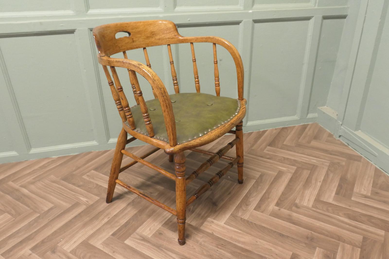 Golden Oak Smokers Bow Office or Desk Chair (1 of 6)
