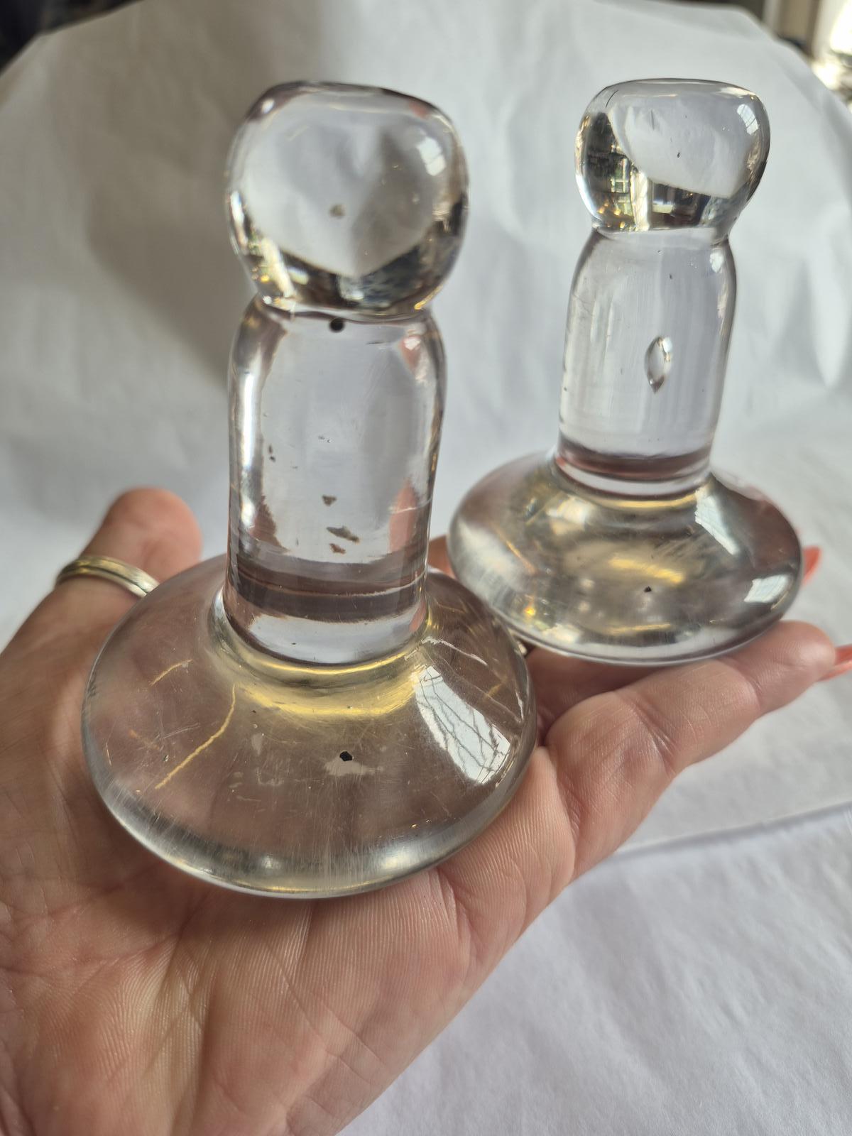 Superb Pr Victorian Heavy Glass Linen Flatteners (1 of 11)