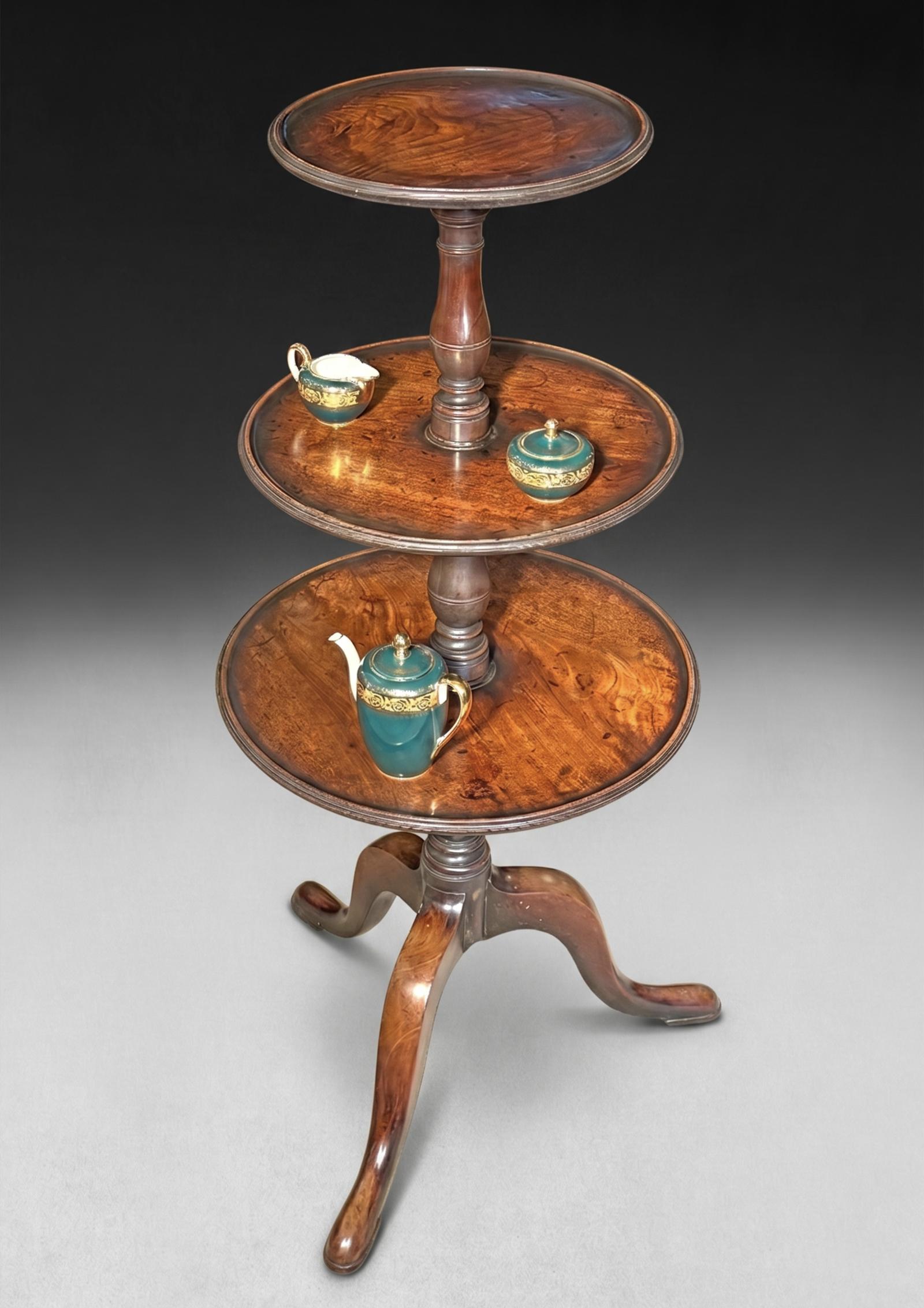 George III Period Mahogany Three-tier Dumb Waiter (1 of 7) George III Period Mahogany Three-tier Dumb Waiter (1 of 7)