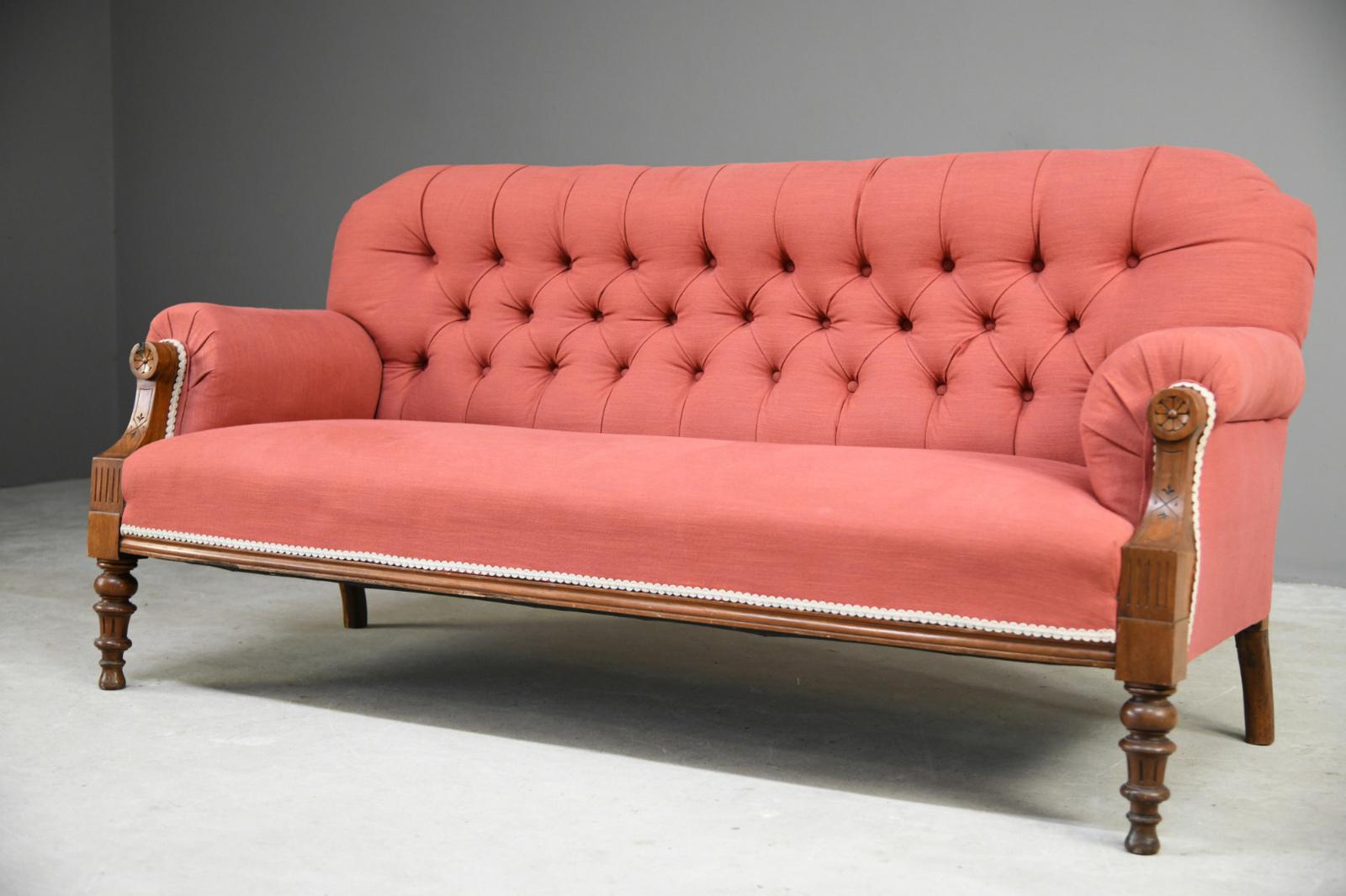 Antique Victorian Upholstered Sofa Settee (1 of 12) Antique Victorian Upholstered Sofa Settee (1 of 12)