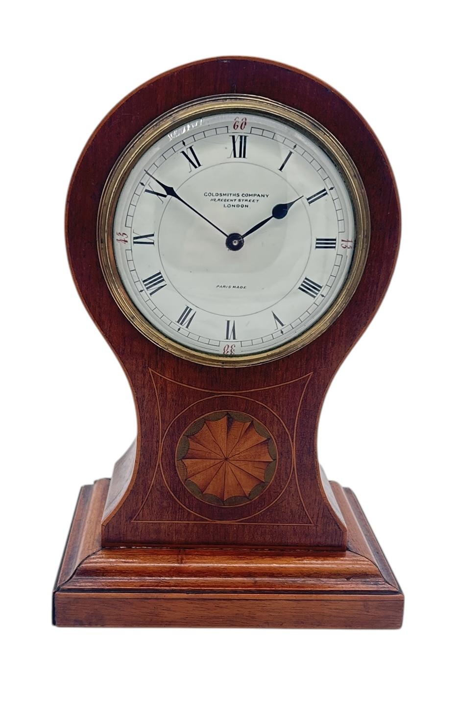 Lovely Mahogany Ballon Shape Mantel Clock ca.1900 (1 of 8)