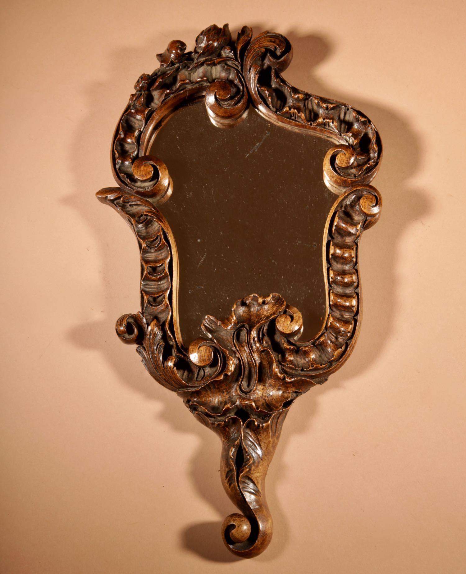 Unusually Fine Carved Hand / Wall Mirror (1 of 7)