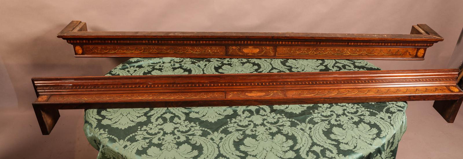 Rare Pair of Georgian Curtain Pelmets in Rosewood & Inlaid (1 of 7) Rare Pair of Georgian Curtain Pelmets in Rosewood & Inlaid (1 of 7)