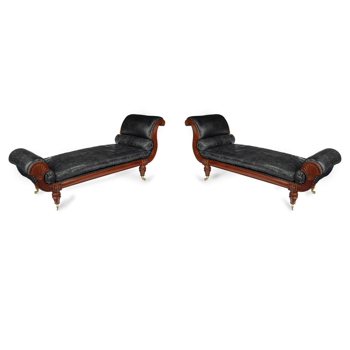 Unusual Pair of Regency Mahogany Day Beds in the Manner of Gillows (1 of 9) Unusual Pair of Regency Mahogany Day Beds in the Manner of Gillows (1 of 9)