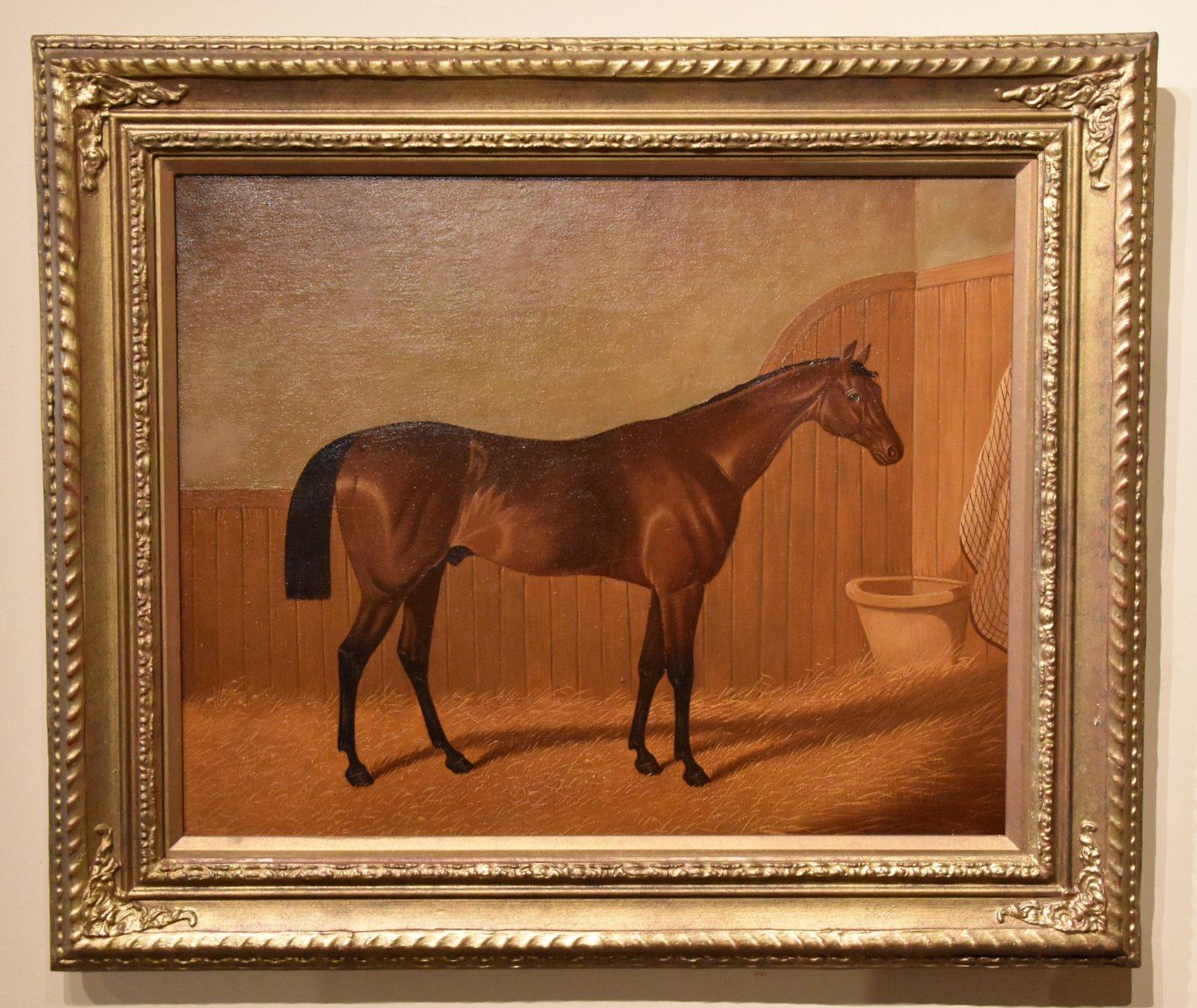 Oil Painting Circle of John Frederick Herring Jnr - Portrait of a Racehorse (1 of 4)