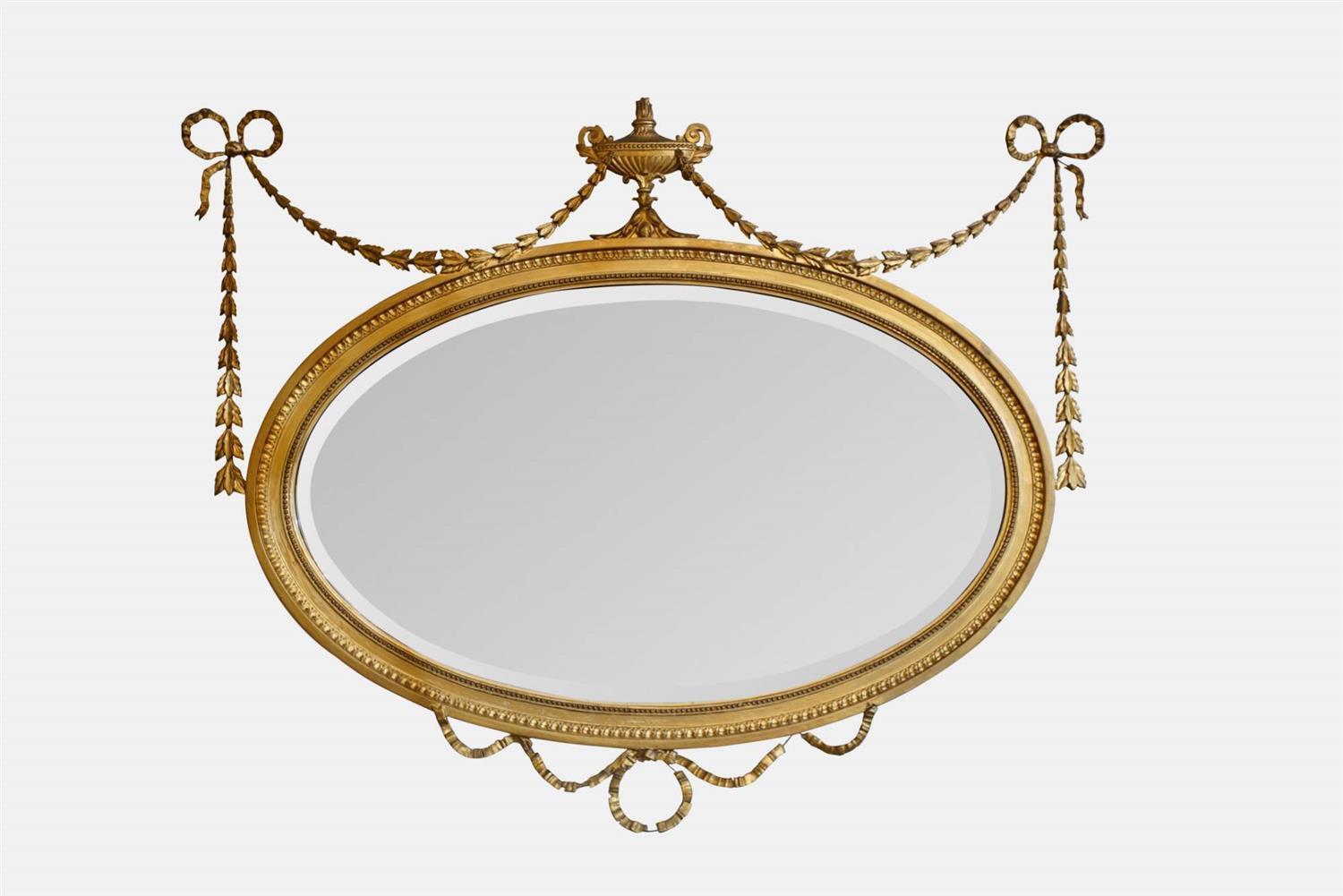 Adam Style Oval Gilt Mirror c.1880 (1 of 1) Adam Style Oval Gilt Mirror c.1880 (1 of 1)