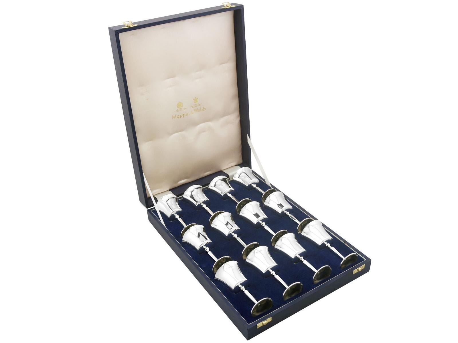 Vintage Sterling Silver Goblets Set of Twelve 1968 (1 of 9)