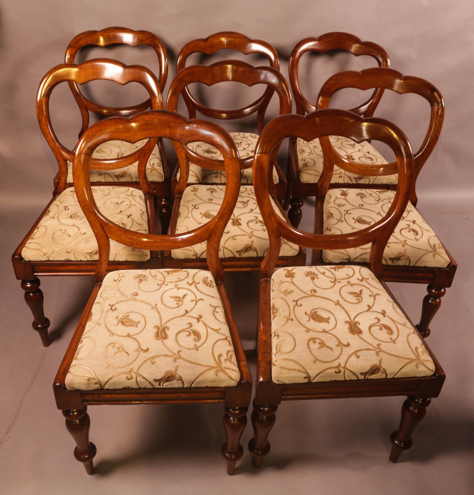 Set of 8 Victorian Balloon Back Dining Chairs (1 of 9) Set of 8 Victorian Balloon Back Dining Chairs (1 of 9)