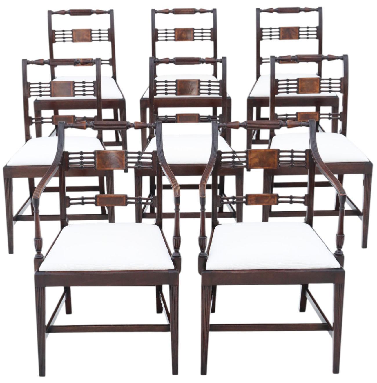 Antique Revival Set of 8 Mahogany Dining Chairs (6 + 2 Carvers) c.1940 High Quality by Thomas Clarkson & Sons, Vintage (1 of 12)