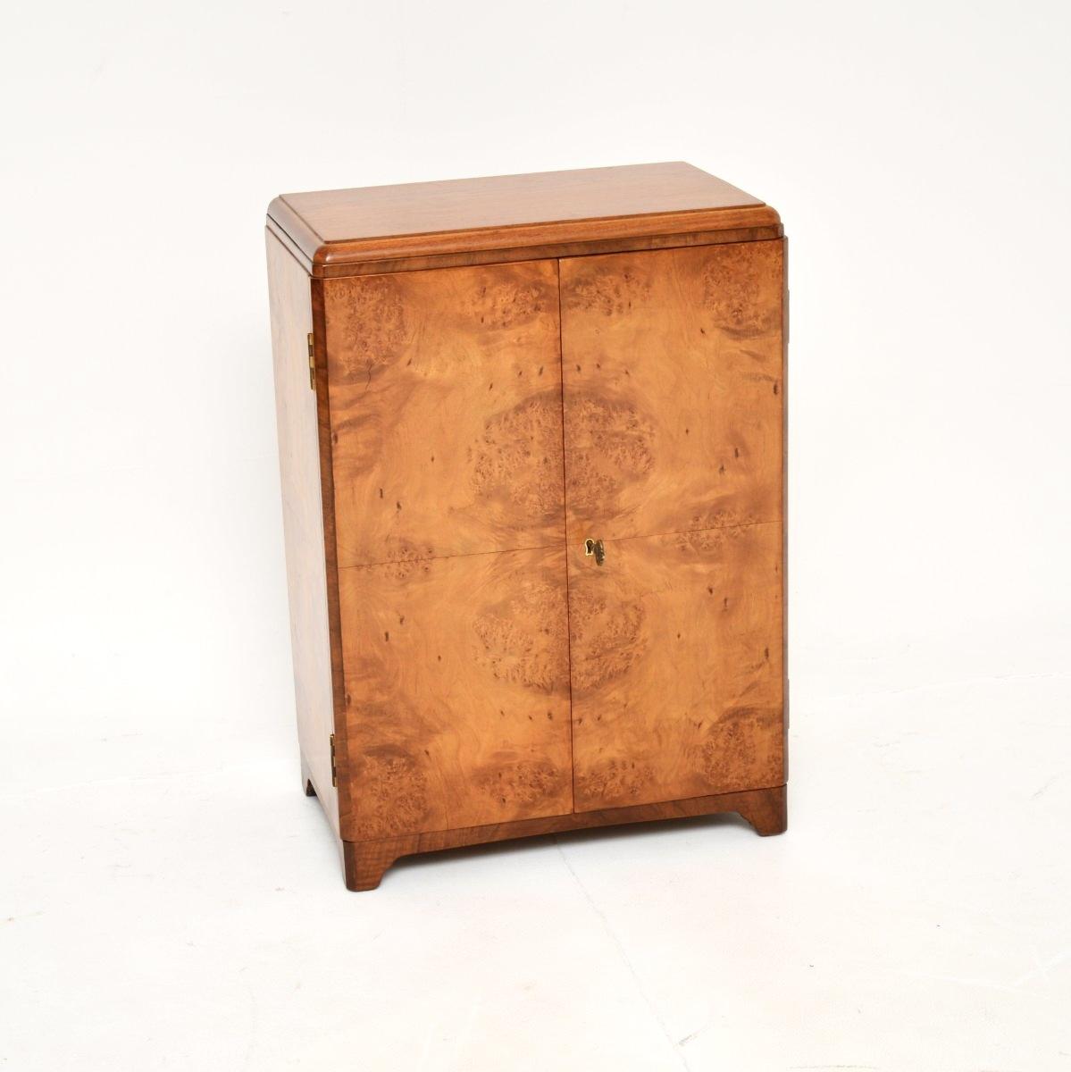 Art Deco Burr Walnut Side Cabinet (1 of 9)
