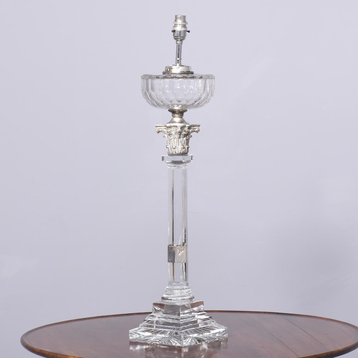 Victorian Glass & EPNS Lamp (1 of 6)