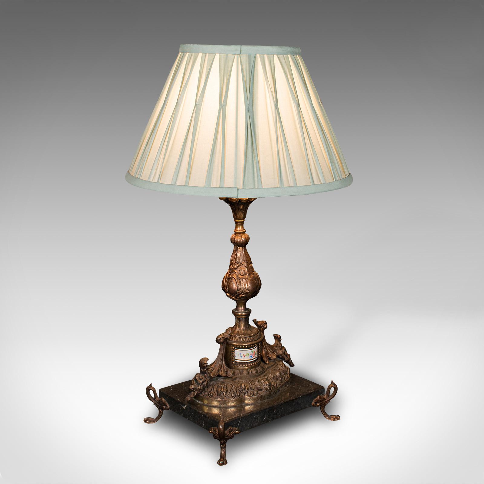 Antique Table Lamp, French, Gilt Metal, Marble, Side Light - Edwardian c.1910 (1 of 12) Antique Table Lamp, French, Gilt Metal, Marble, Side Light - Edwardian c.1910 (1 of 12)
