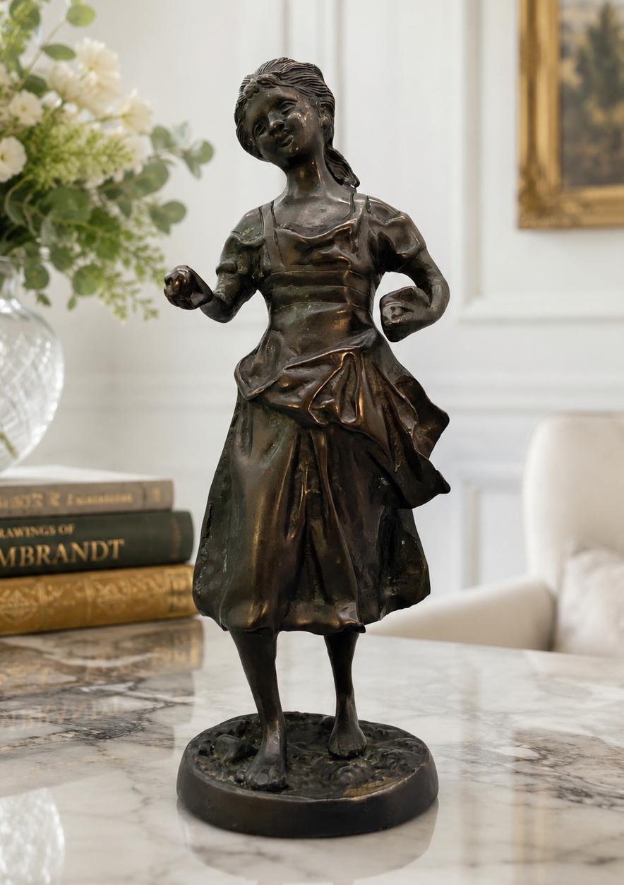 Antique French Moreau Family Bronze Sculpture of a Young Maiden 15.5 Inches Tall (1 of 15) Antique French Moreau Family Bronze Sculpture of a Young Maiden 15.5 Inches Tall (1 of 15)