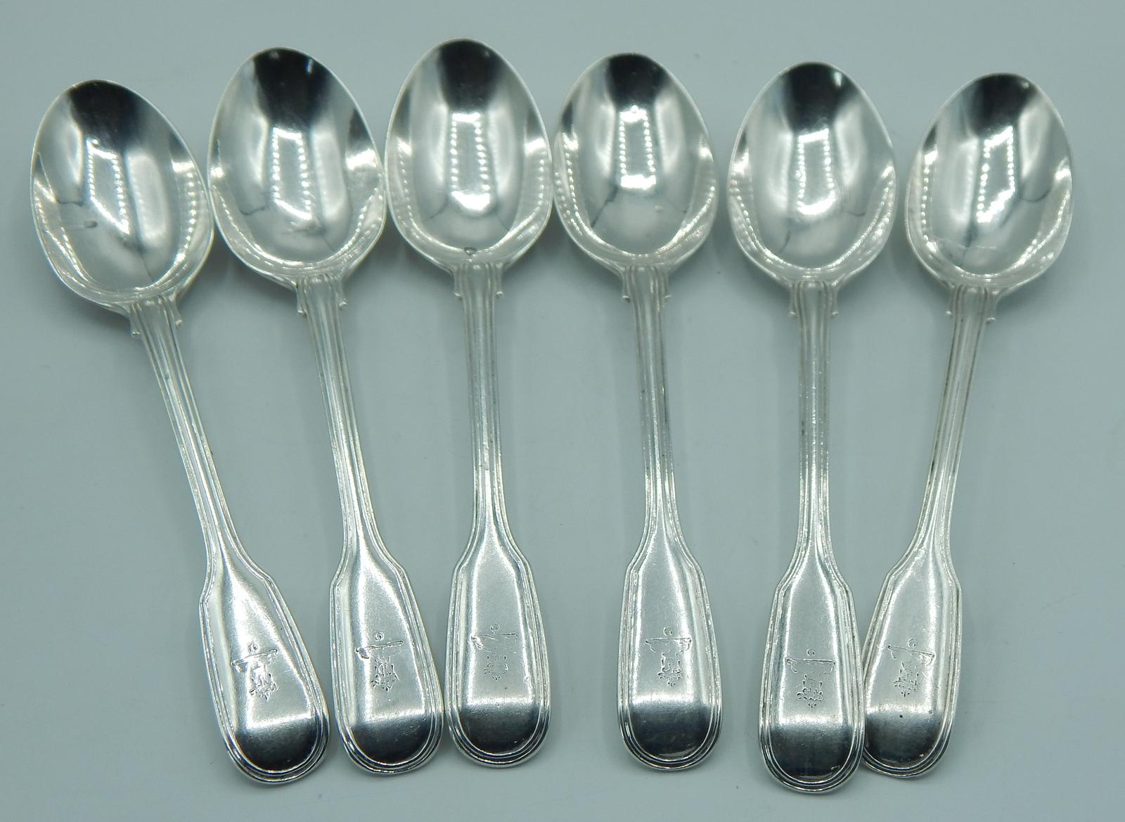 Set of Six Large Silver Teaspoons, George Adams / Chawner & Co (1 of 9)