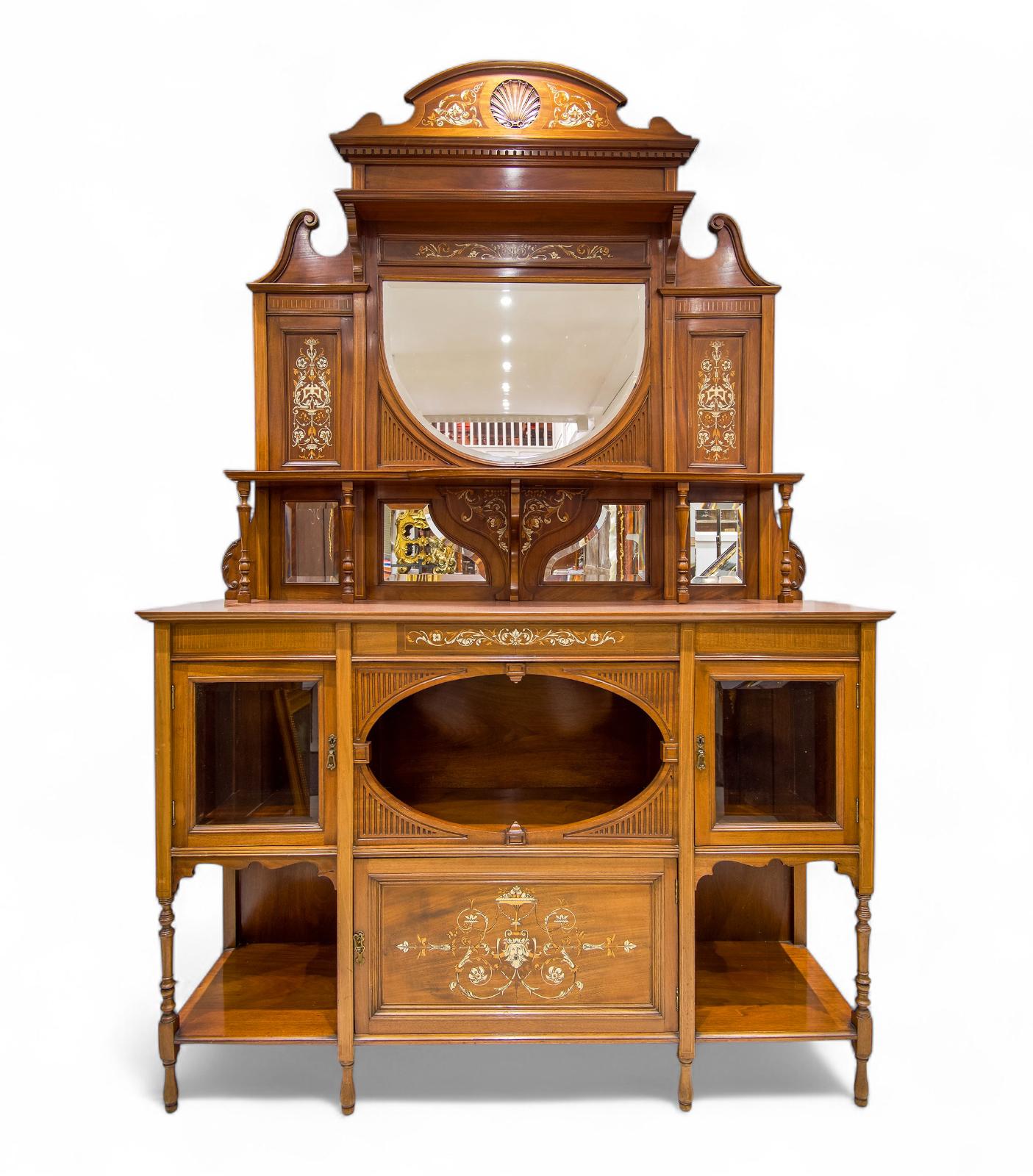 Antique Mahogany Inlaid Chiffonier Cabinet (1 of 7)