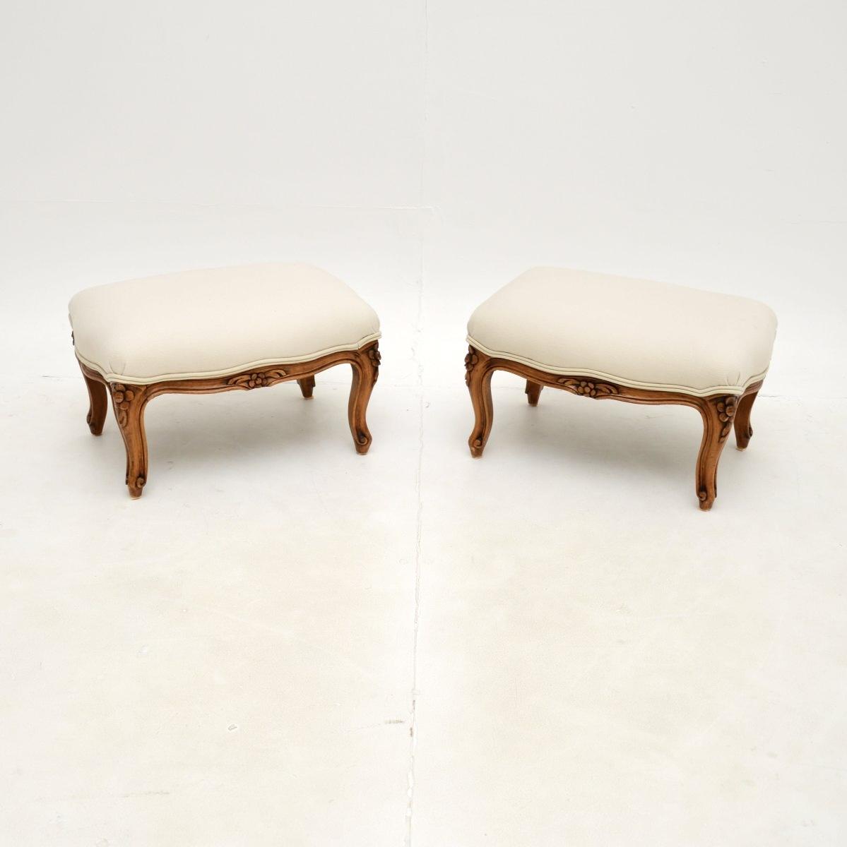 Pair of French Walnut Foot Stools (1 of 5) Pair of French Walnut Foot Stools (1 of 5)