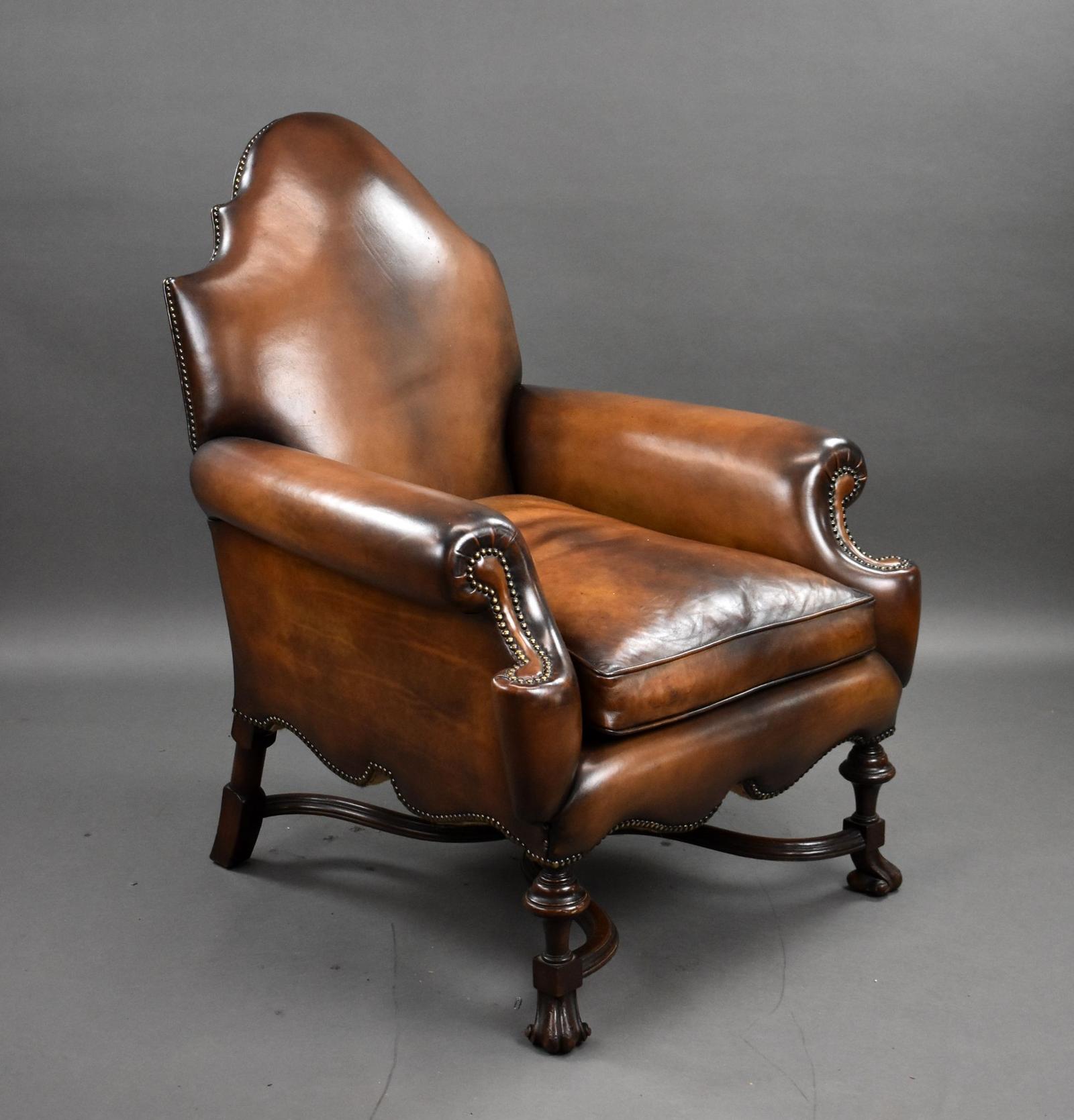 Victorian Hand Dyed Leather Armchair (1 of 8)