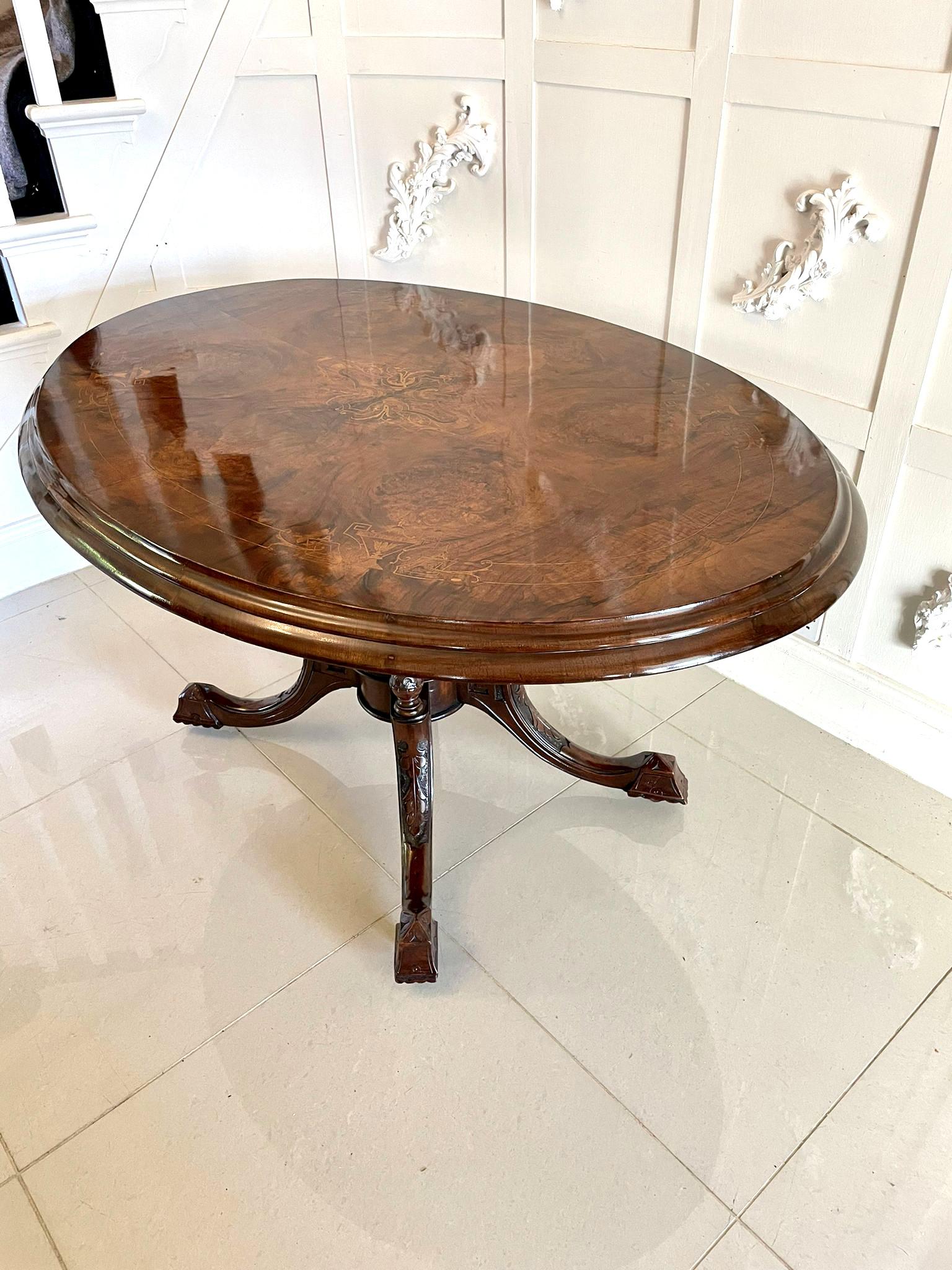 Antique Victorian Quality Burr Walnut Inlaid Oval Centre Table (1 of 13) Antique Victorian Quality Burr Walnut Inlaid Oval Centre Table (1 of 13)