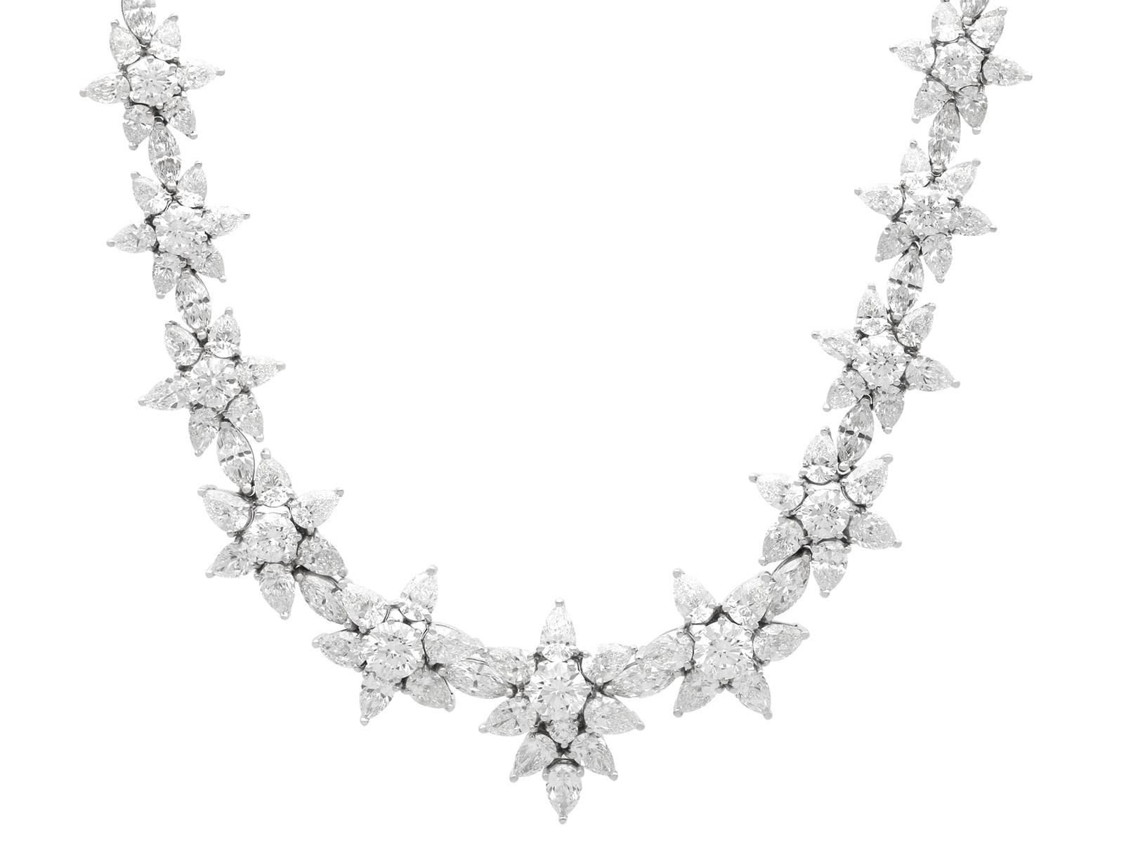 Vintage 38.35ct Diamond and 18k White Gold Necklace Circa 1980 (1 of 21)