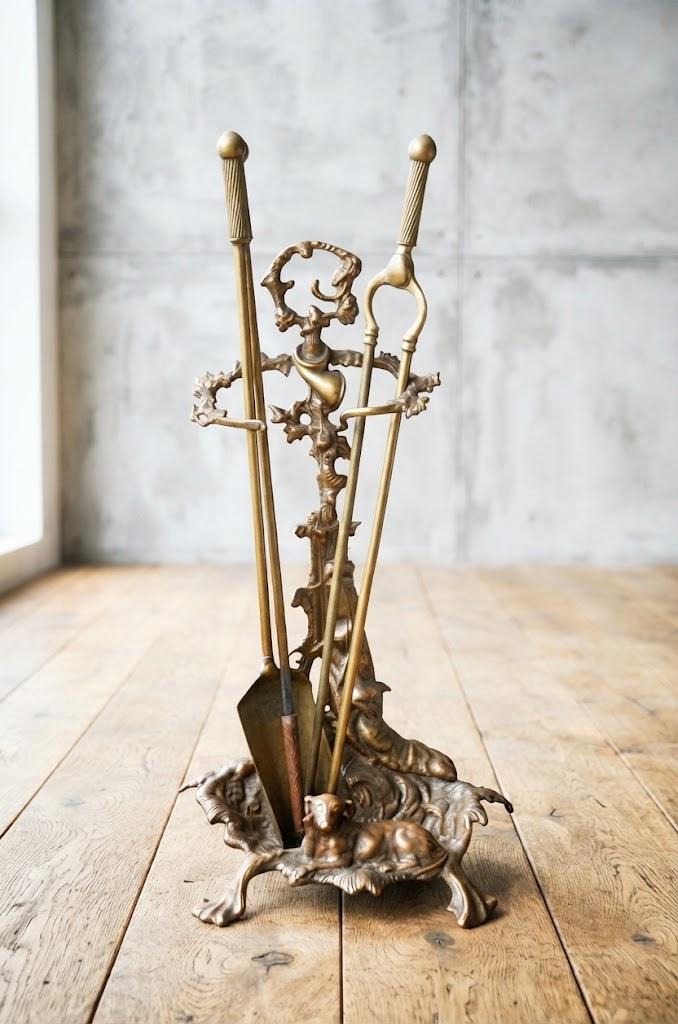 Brass Fire Companion Stand or Umbrella Stand Featuring Hunting Scene (1 of 12) Brass Fire Companion Stand or Umbrella Stand Featuring Hunting Scene (1 of 12)