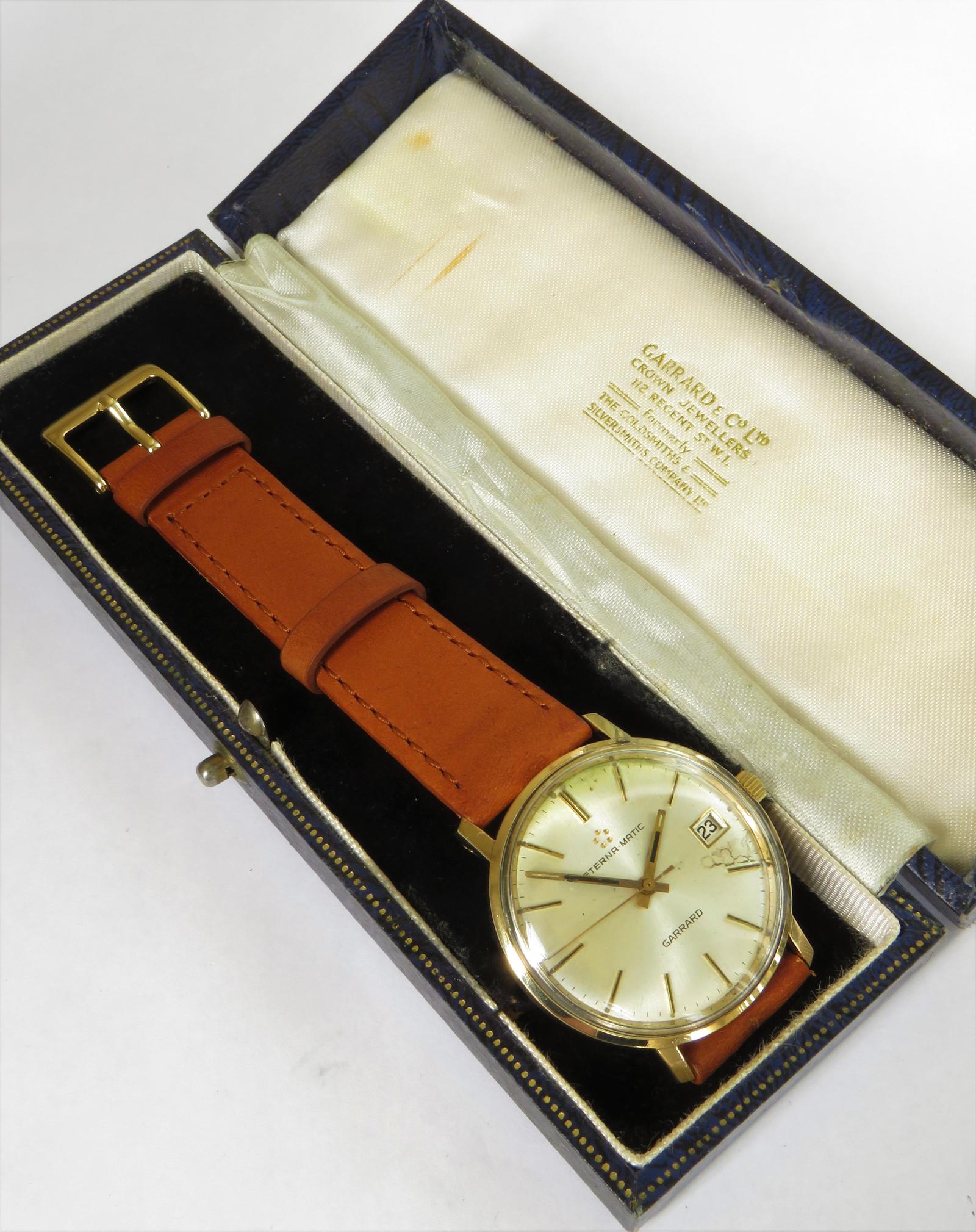 Gents 9ct Gold Eterna Wrist Watch for Garrard (1 of 6) Gents 9ct Gold Eterna Wrist Watch for Garrard (1 of 6)