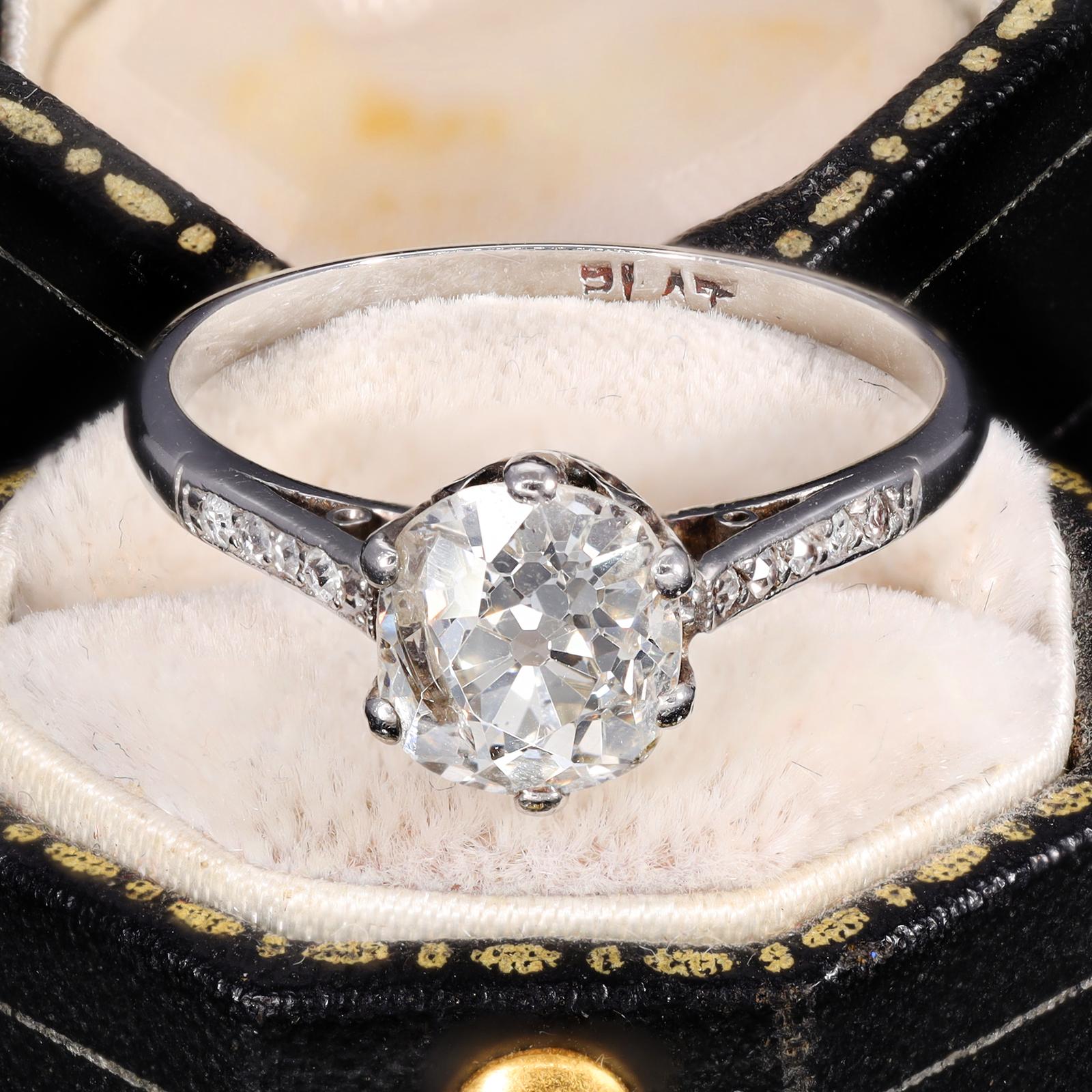 The Antique Art Deco Era Old Mine Cut Diamond Ring (1 of 11)