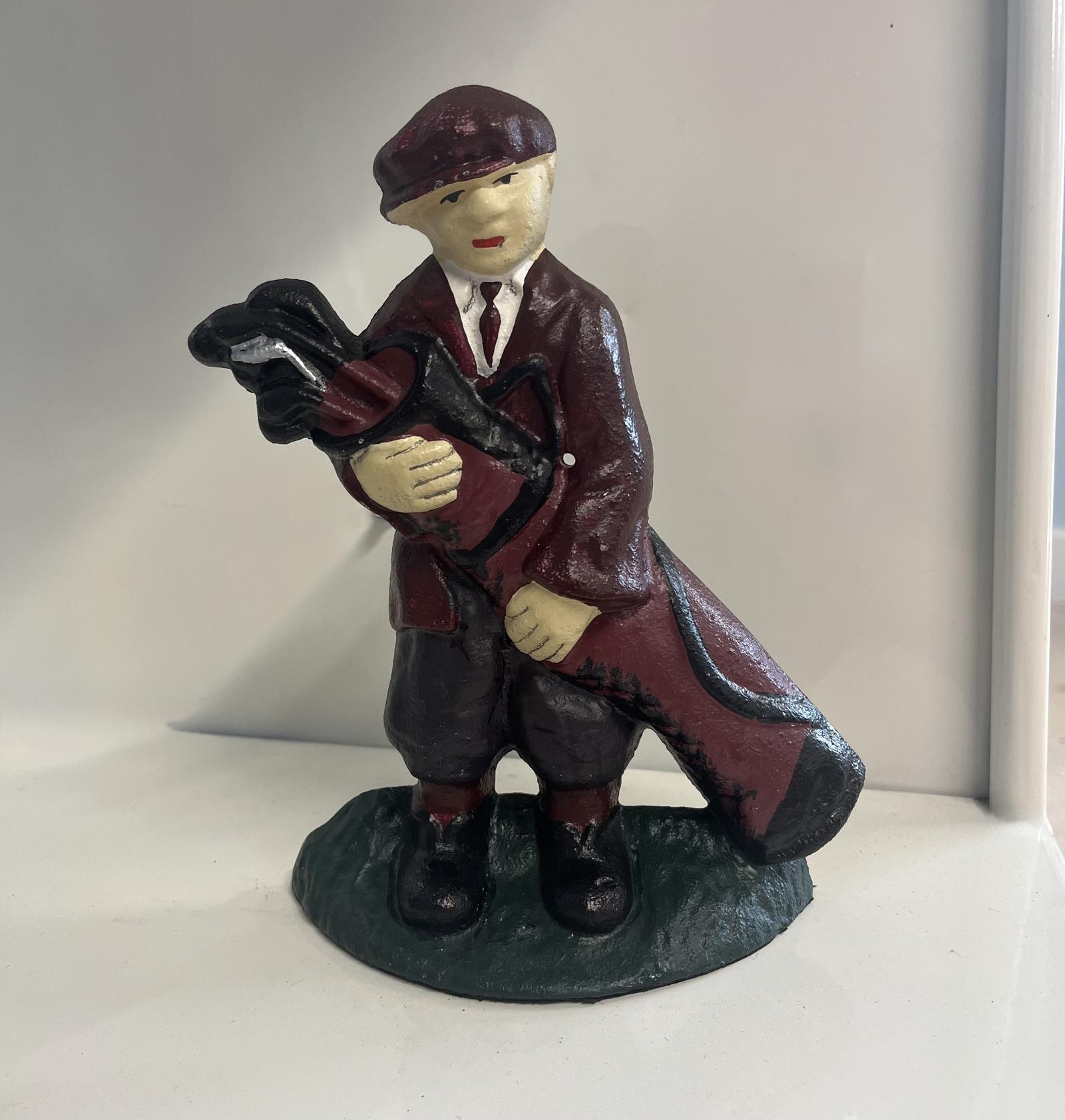 Cast Iron Door Stop in the Image of Golf Caddie (1 of 1)