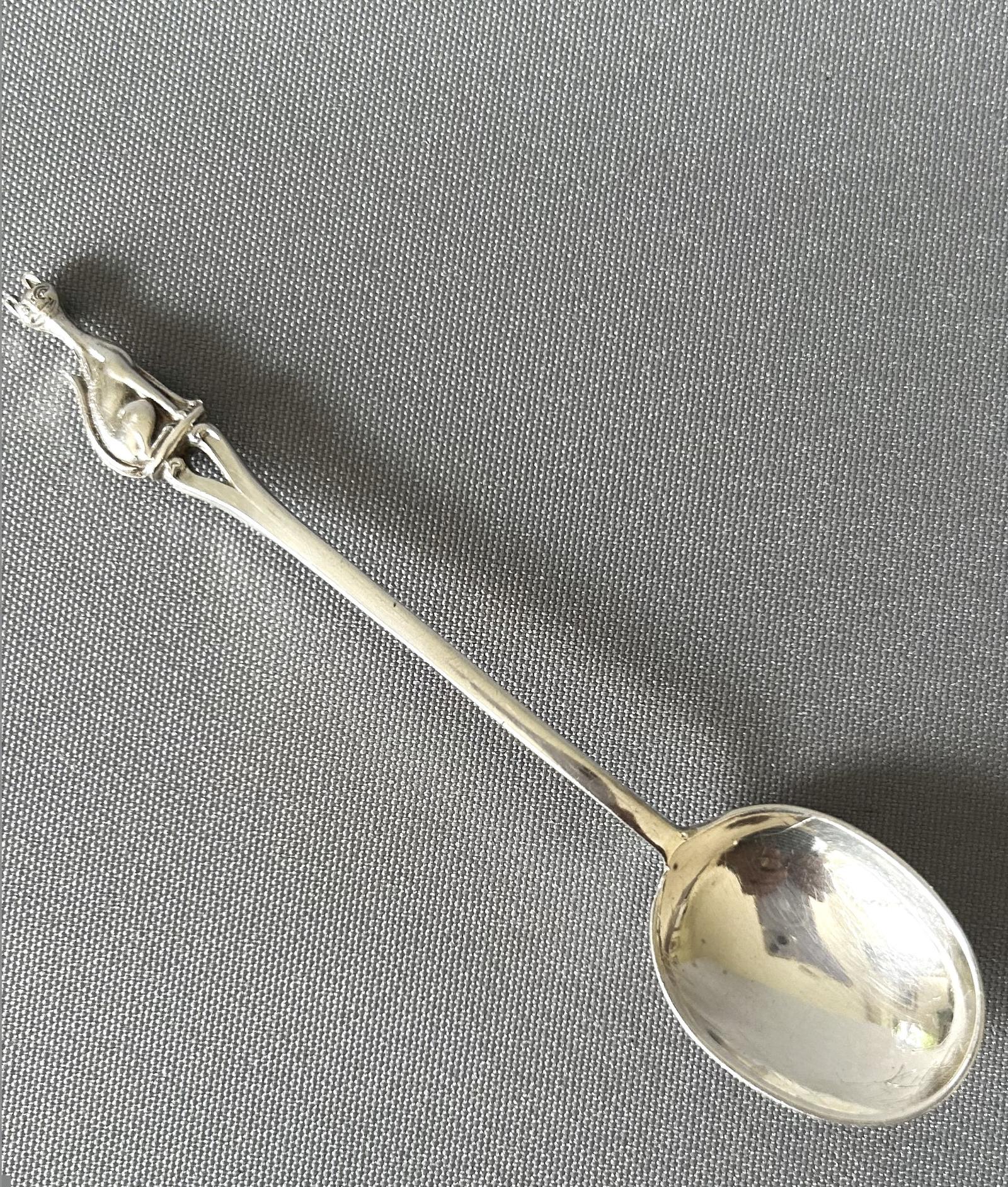 Novelty Silver Cat Demi-tasse Spoon (1 of 5)