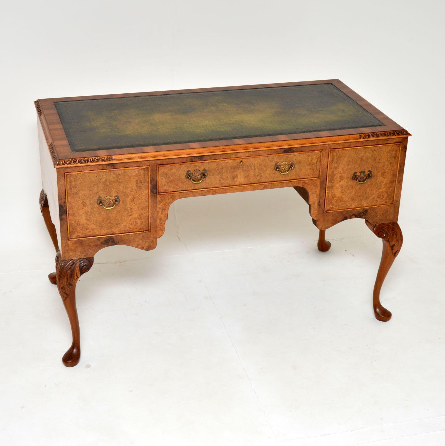 Antique Burr Walnut Leather Top Desk (1 of 11) Antique Burr Walnut Leather Top Desk (1 of 11)