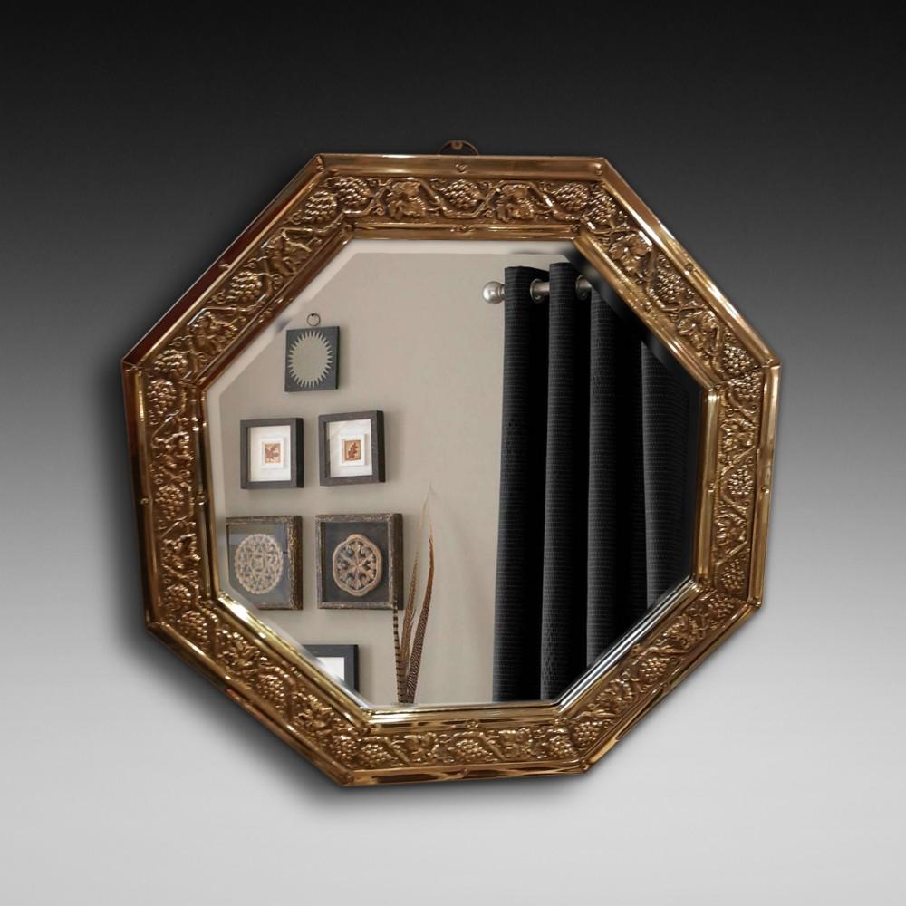 Pressed Brass Framed Mirror 1920s (1 of 4)