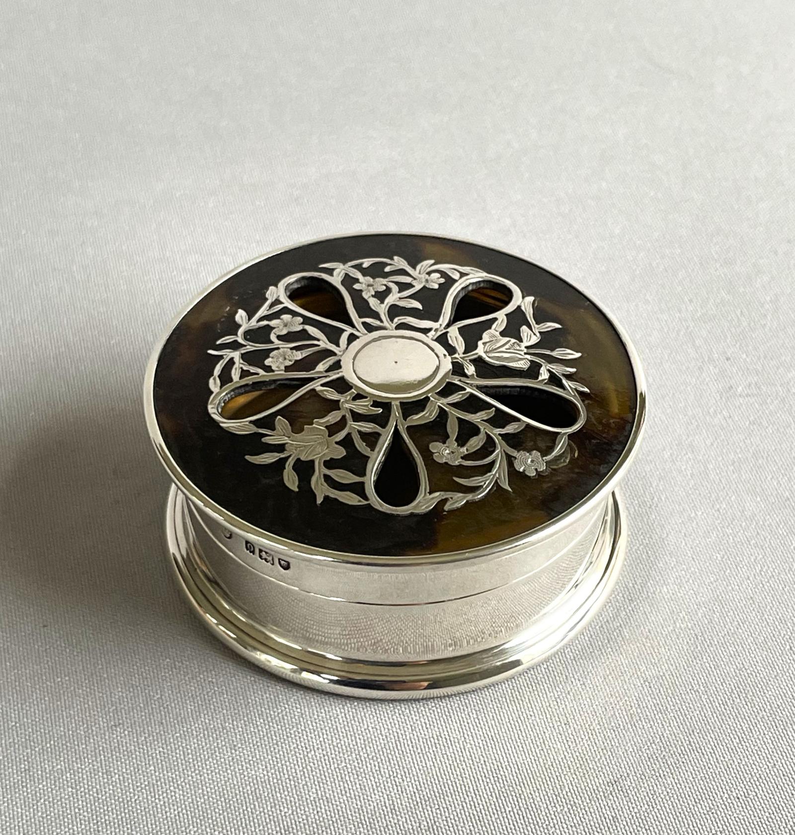 Stunning Edwardian Silver & Tortoiseshell Pot Pourri (1 of 7)