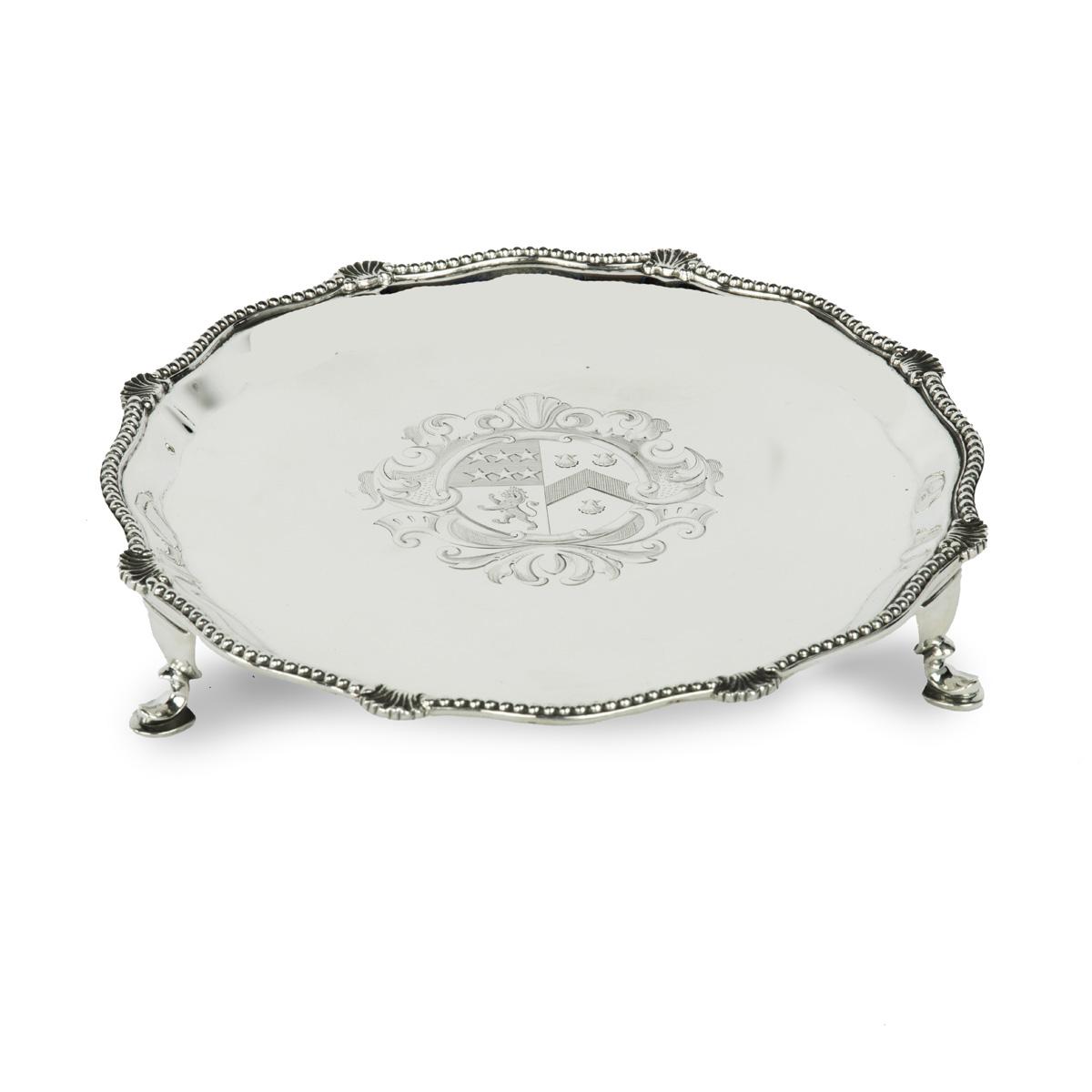 Victorian Silver Armorial Tray Presented to Brigadier General Sir Bertram Portal, 17th Lancers (1 of 4)