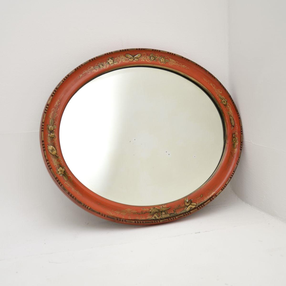 Antique Lacquered Chinoiserie Mirror (1 of 9) Antique Lacquered Chinoiserie Mirror (1 of 9)