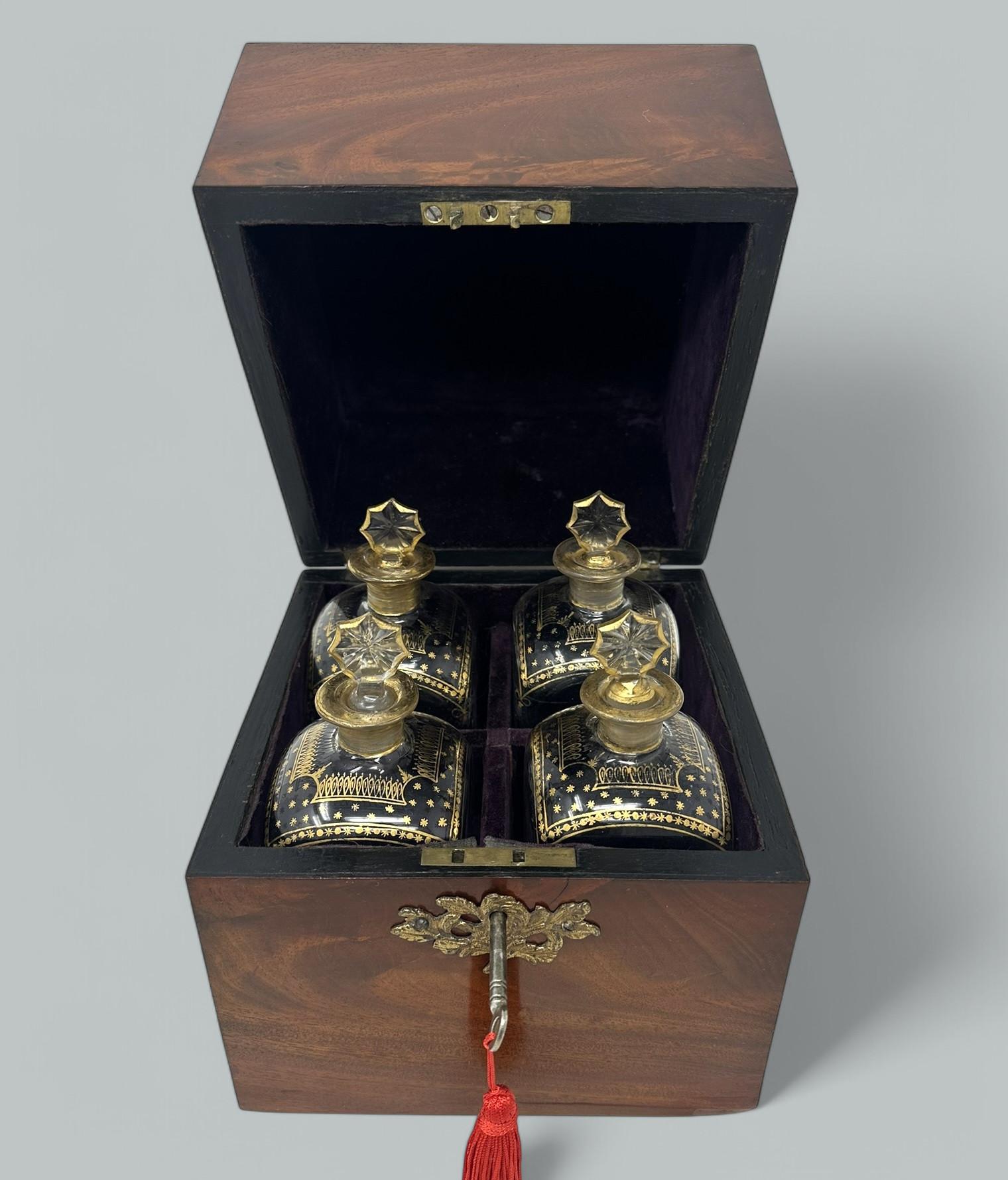 Antique Georgian Mahogany Tantalus Spirits Wine Decanter Crystal Decanters 19th Century (1 of 7) Antique Georgian Mahogany Tantalus Spirits Wine Decanter Crystal Decanters 19th Century (1 of 7)