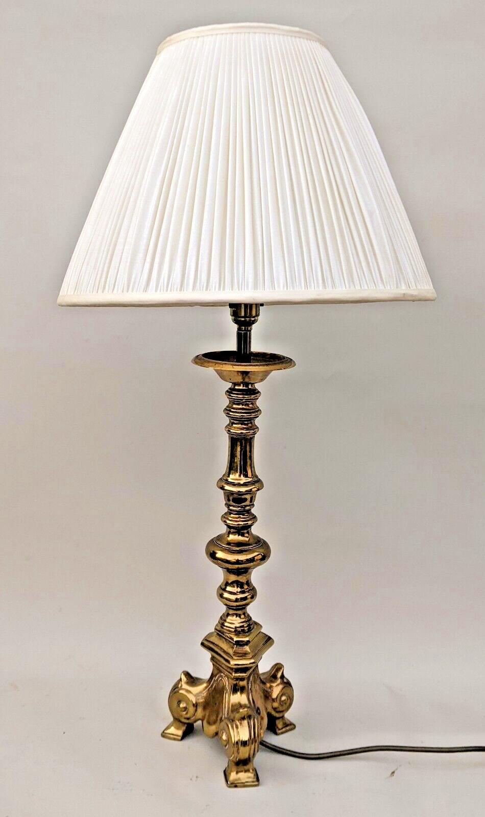 Good Antique Brass Candlestick Table Lamp (1 of 5) Good Antique Brass Candlestick Table Lamp (1 of 5)