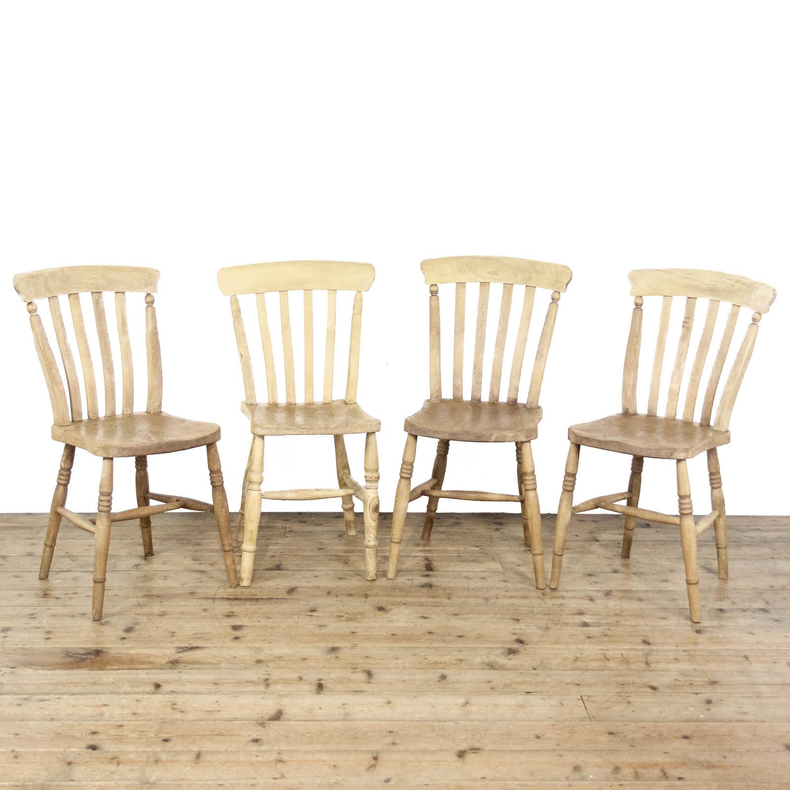 Antique Set of Four Pine Kitchen Chairs (1 of 7)