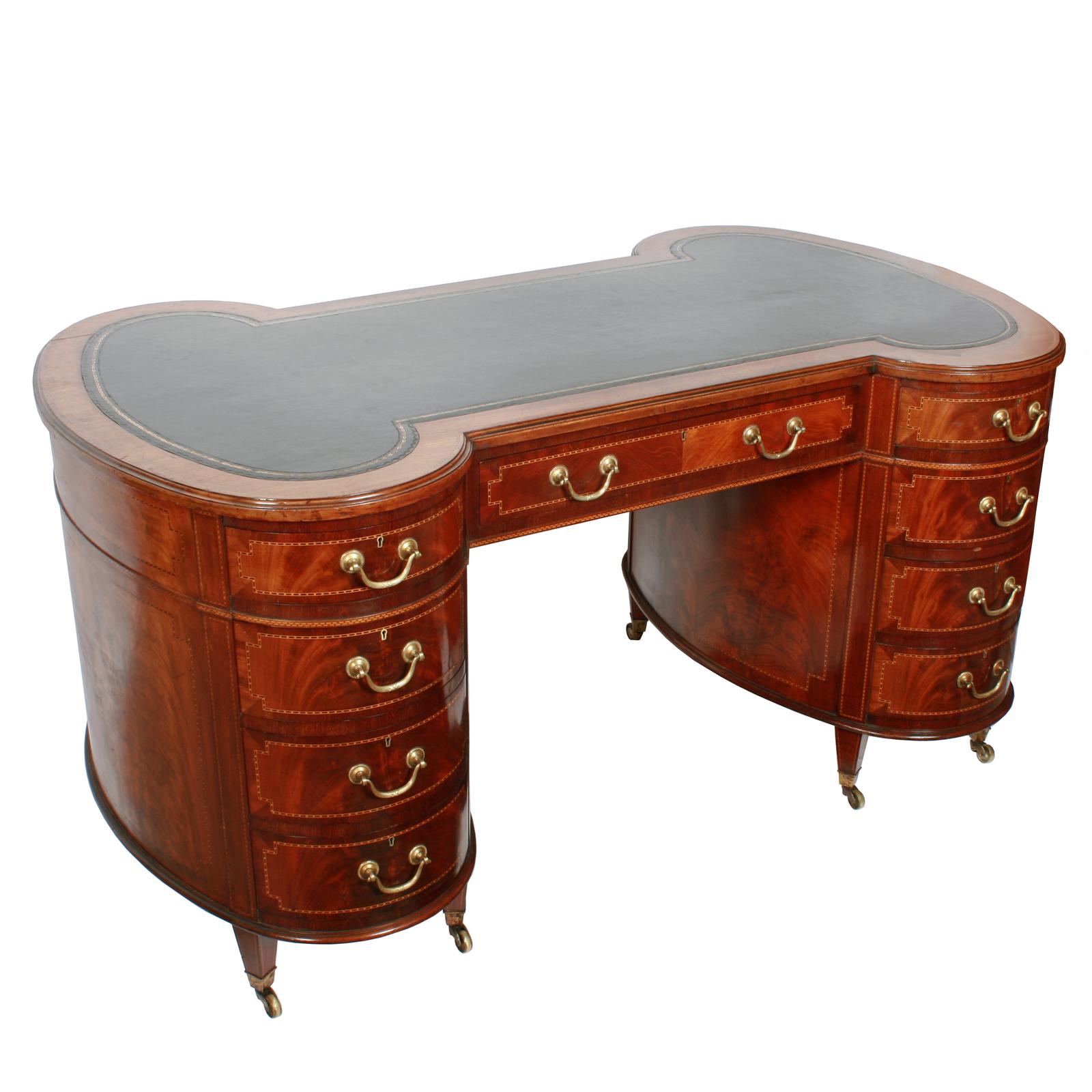 Hour Glass Shaped Mahogany Partners Desk (1 of 9)