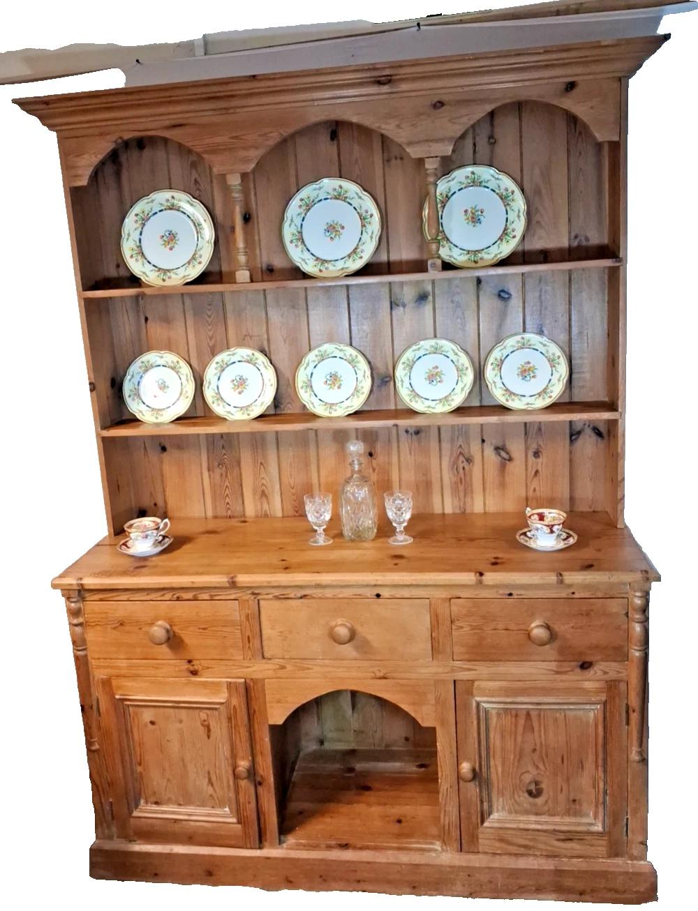 Welsh Farmhouse Pine Dresser with Dog Kennel Base (1 of 7)