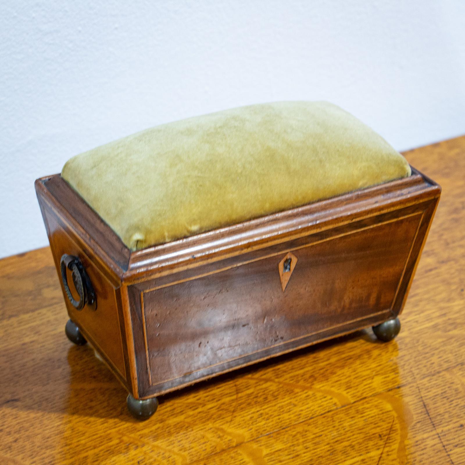 19th Century Mahogany Pin Cushion in Shape of Tea Caddy (1 of 6) 19th Century Mahogany Pin Cushion in Shape of Tea Caddy (1 of 6)