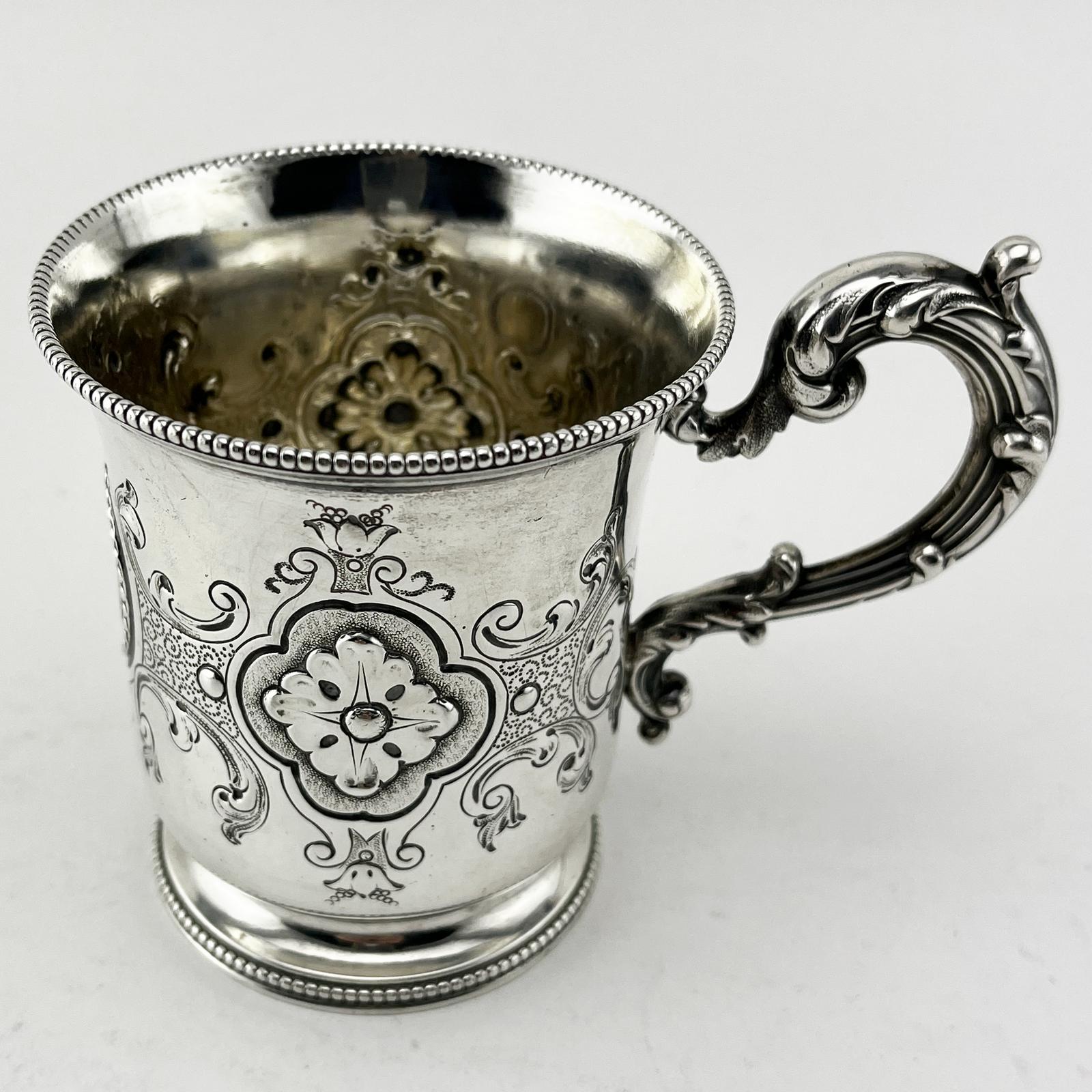Victorian Good Quality Sterling Silver Christening Mug (1 of 6)