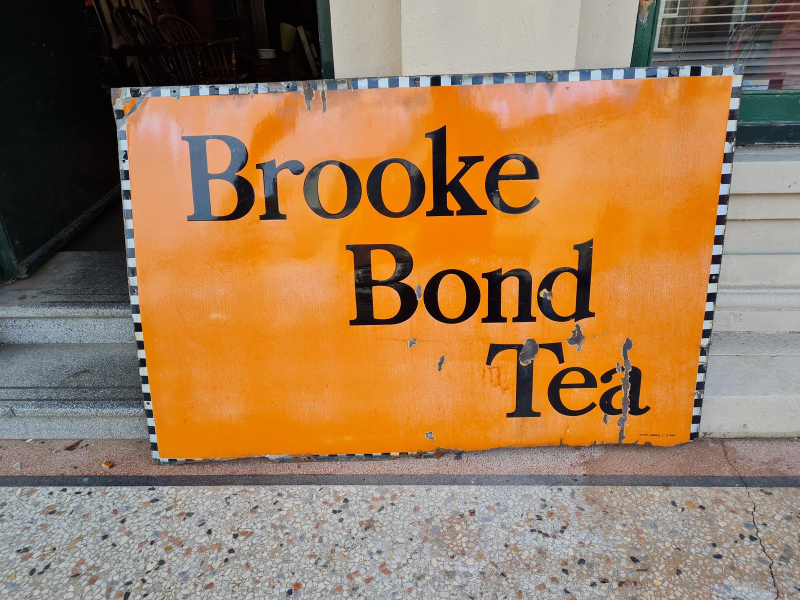 Antique Enamel Brookebond Tea Sign (1 of 2) Antique Enamel Brookebond Tea Sign (1 of 2)