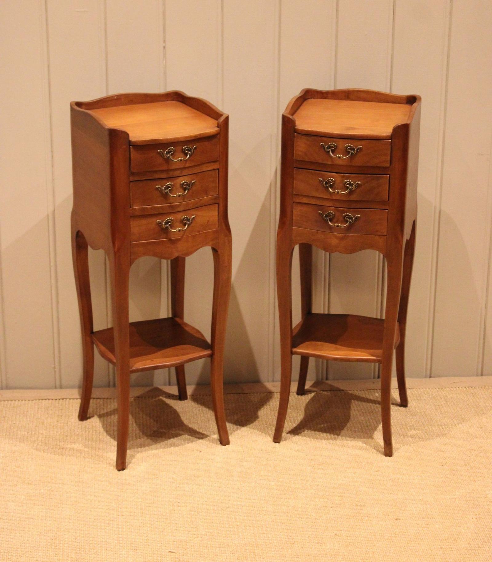 Pair Of Small Cherry Wood Bedside Cabinets (1 of 11)