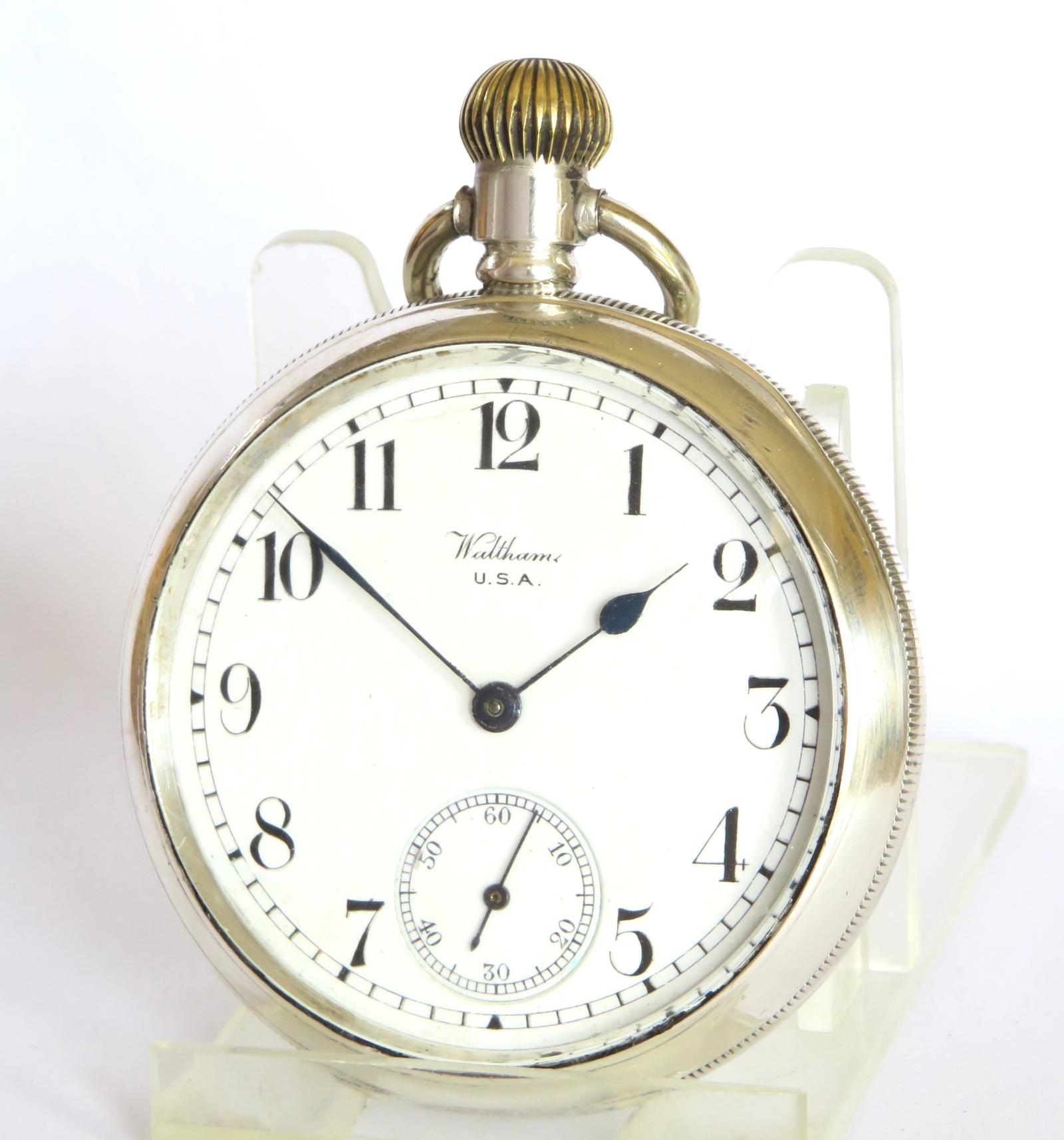 Pocket Watch: Antique Silver Waltham Traveler Pocket Watch (1 of 5)