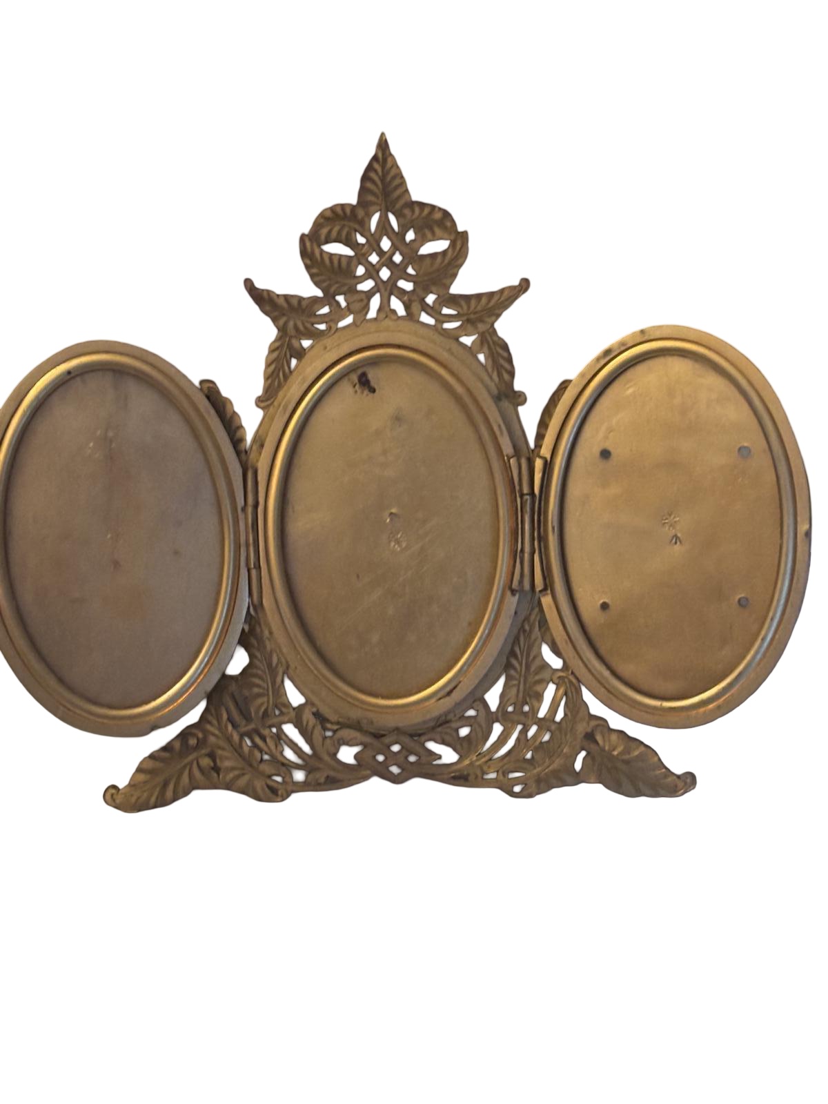 Victorian Gilt Metal Brass Triple Photo Picture Frame - John Joseph Mechi c.1850 (1 of 16) Victorian Gilt Metal Brass Triple Photo Picture Frame - John Joseph Mechi c.1850 (1 of 16)
