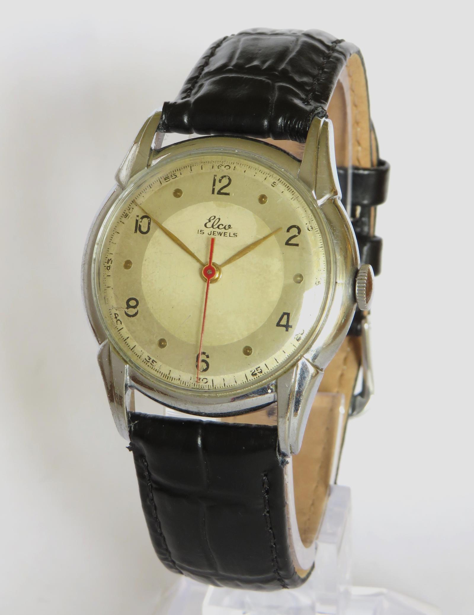 Wrist Watch: Gents 1950s Elco Wrist Watch (1 of 5) Wrist Watch: Gents 1950s Elco Wrist Watch (1 of 5)